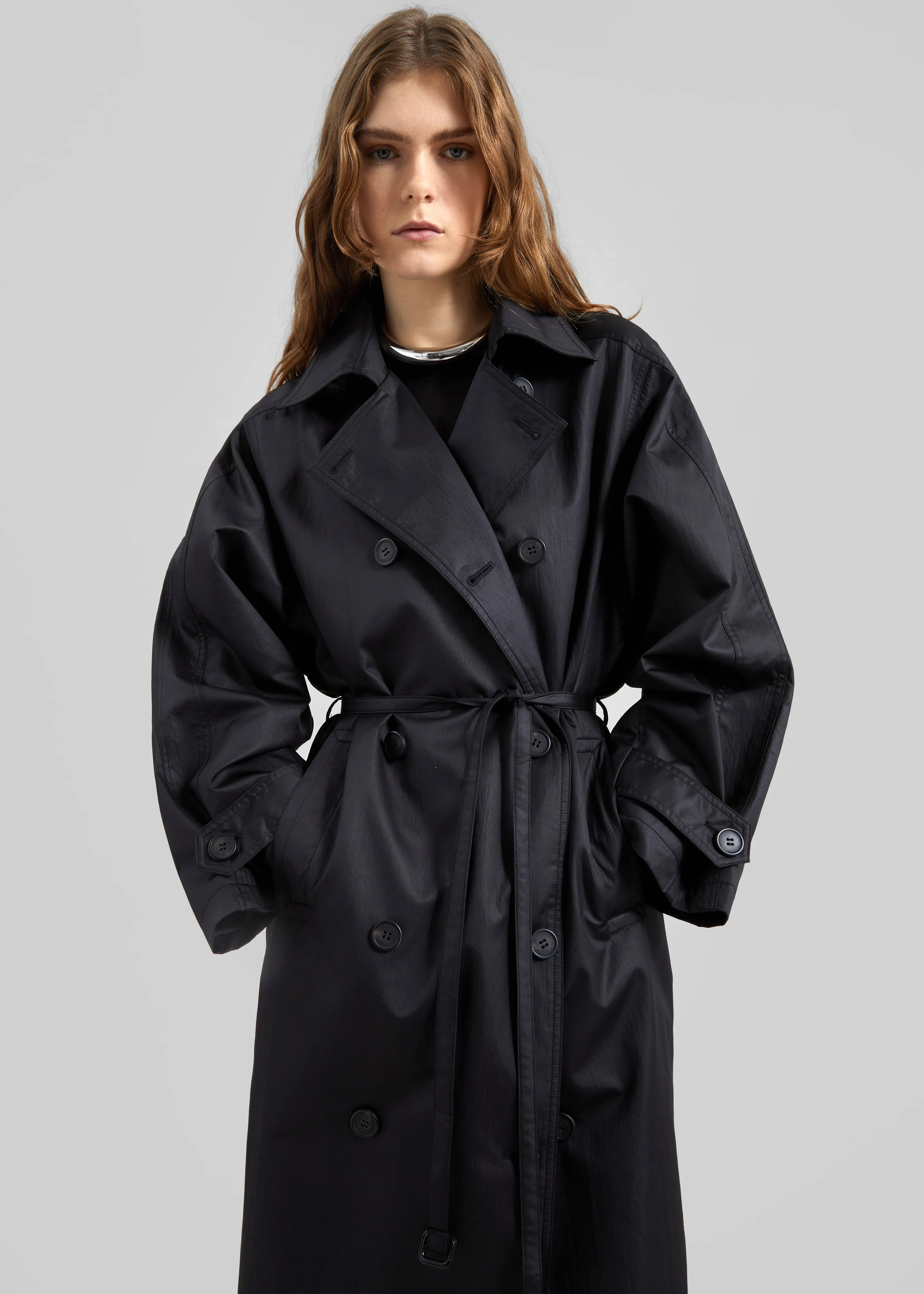Valence Textured Trench Coat - Black sold by Frankie Shop product image thumbnail 2