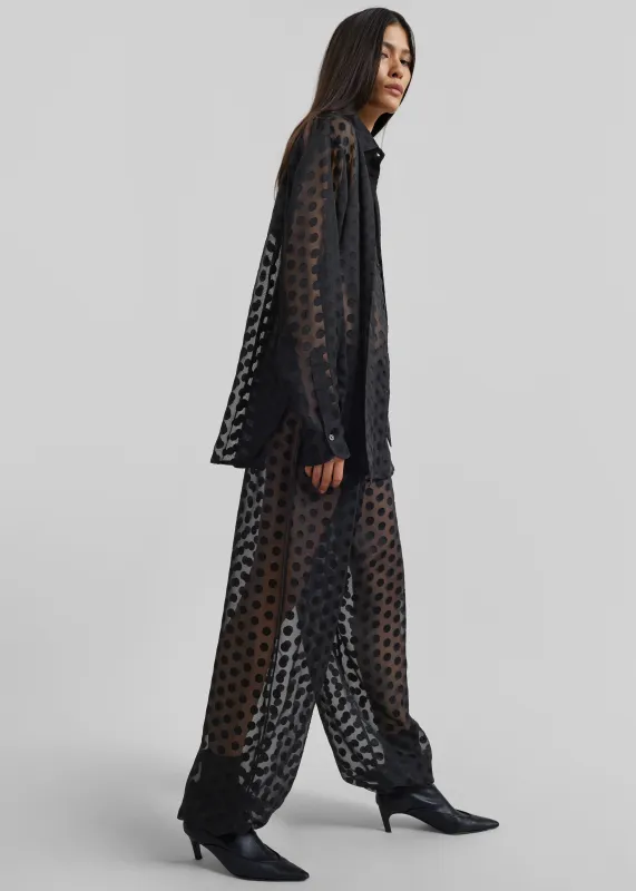 Orissa Sheer Balloon Pants - Black Polka Dot made by Frankie Shop
