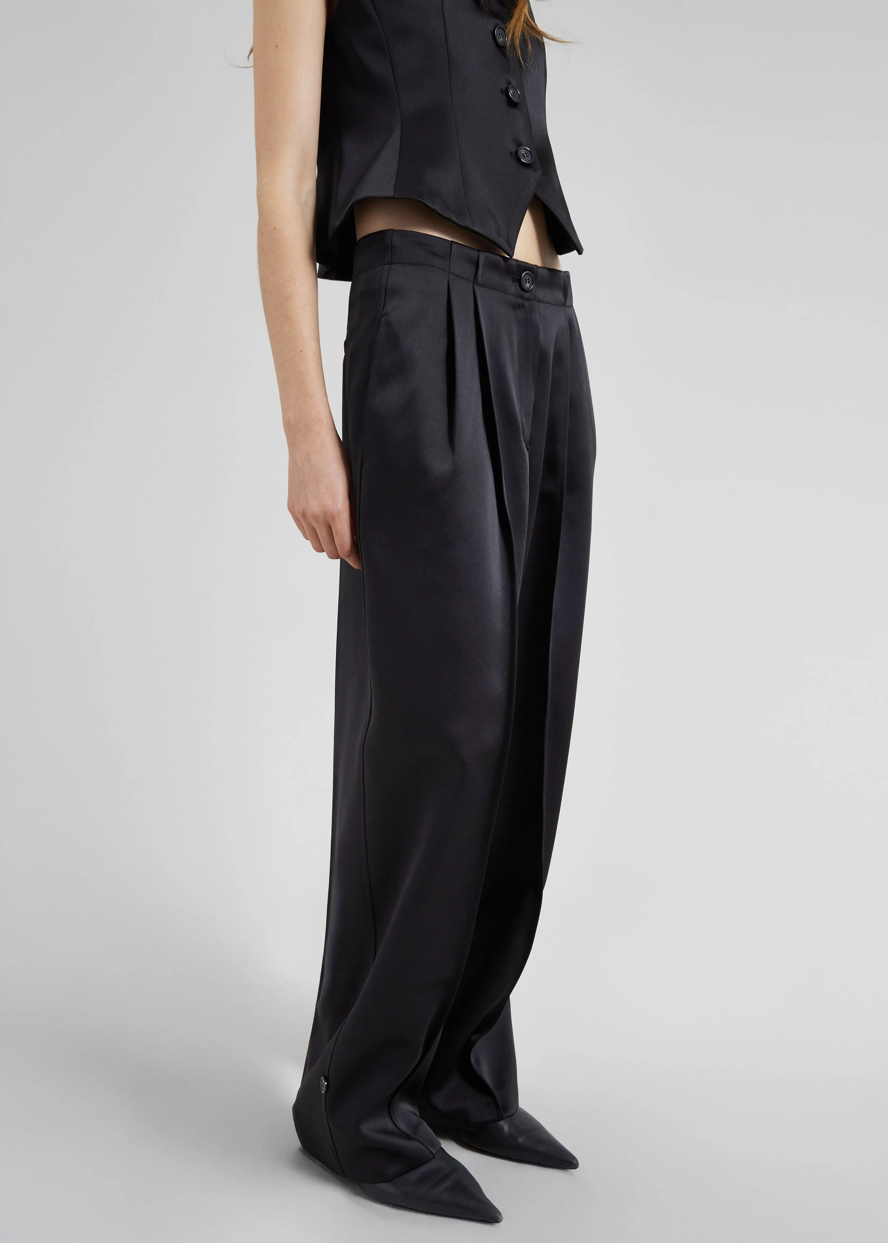 Rui Satin Trousers - Black sold by Frankie Shop product image thumbnail 2