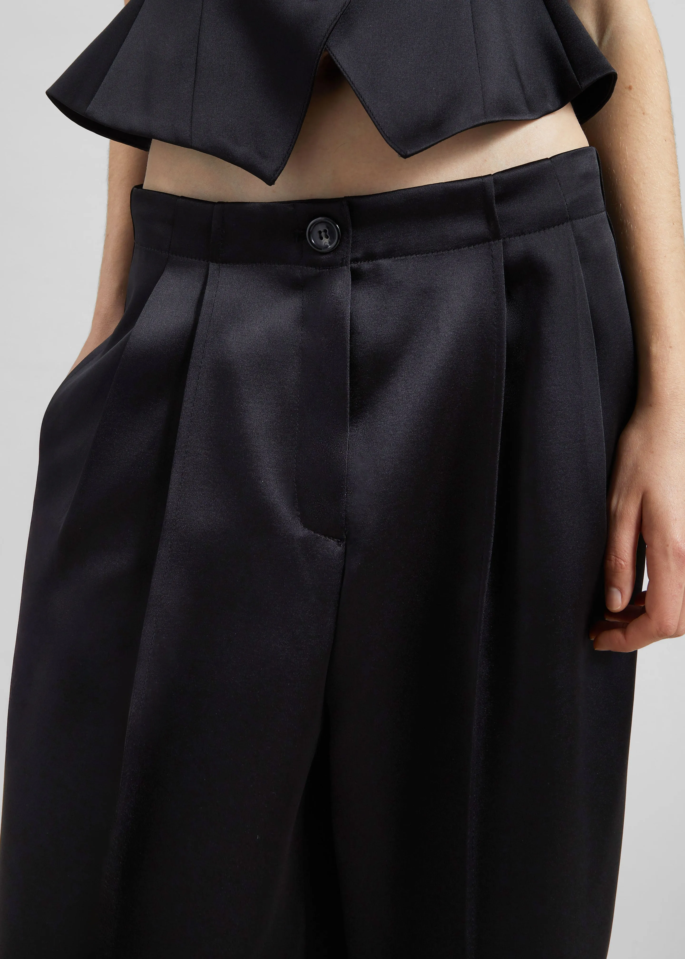 Rui Satin Trousers - Black sold by Frankie Shop product image thumbnail 3