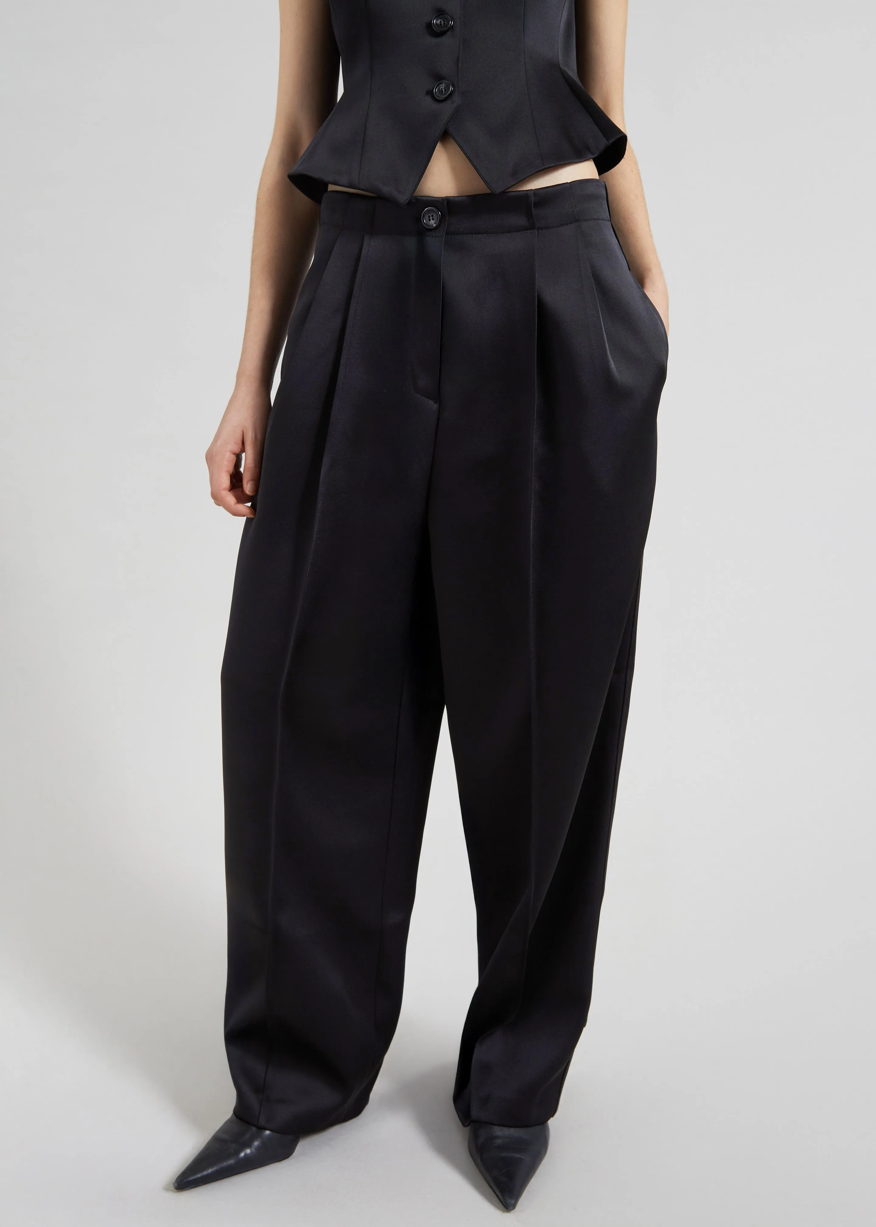 Rui Satin Trousers - Black sold by Frankie Shop product image thumbnail 5