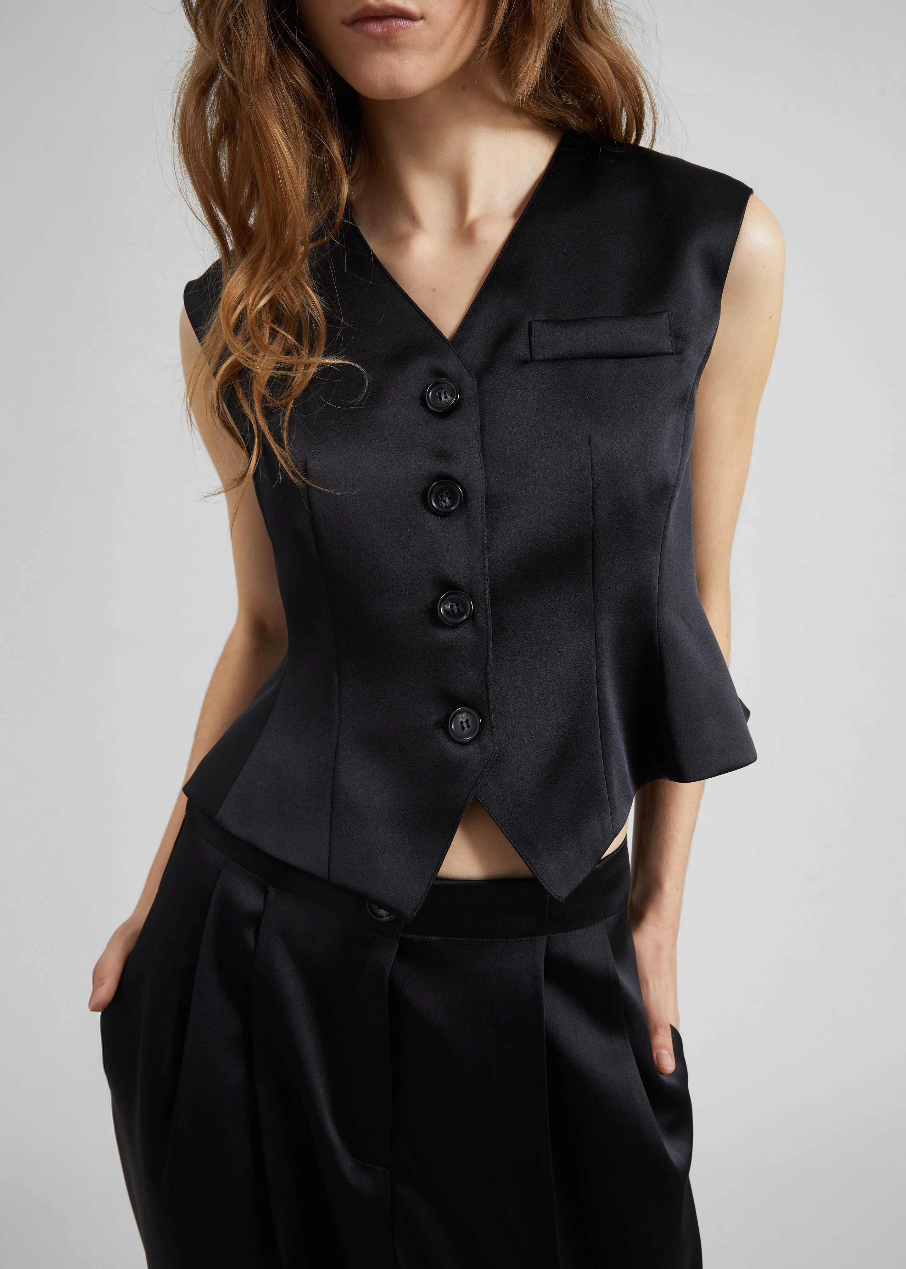 Rui Satin Vest - Black sold by Frankie Shop product image thumbnail 2