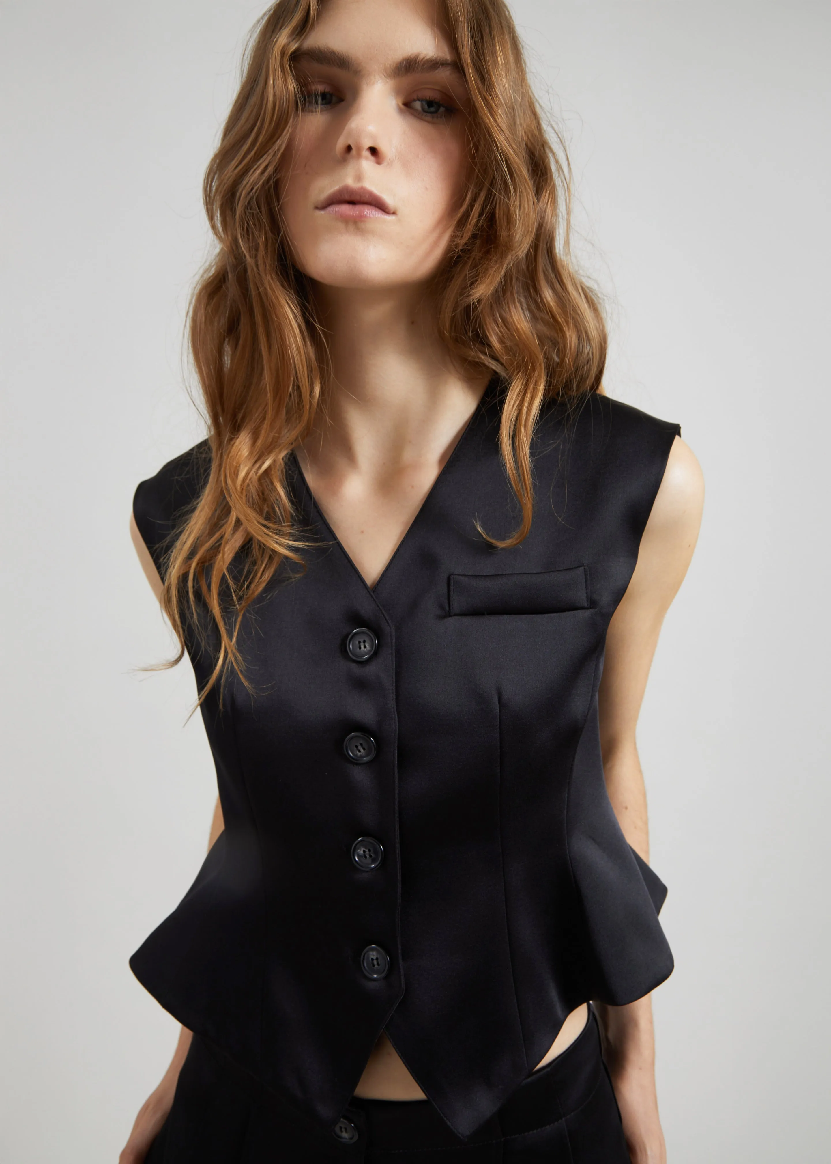 Rui Satin Vest - Black sold by Frankie Shop