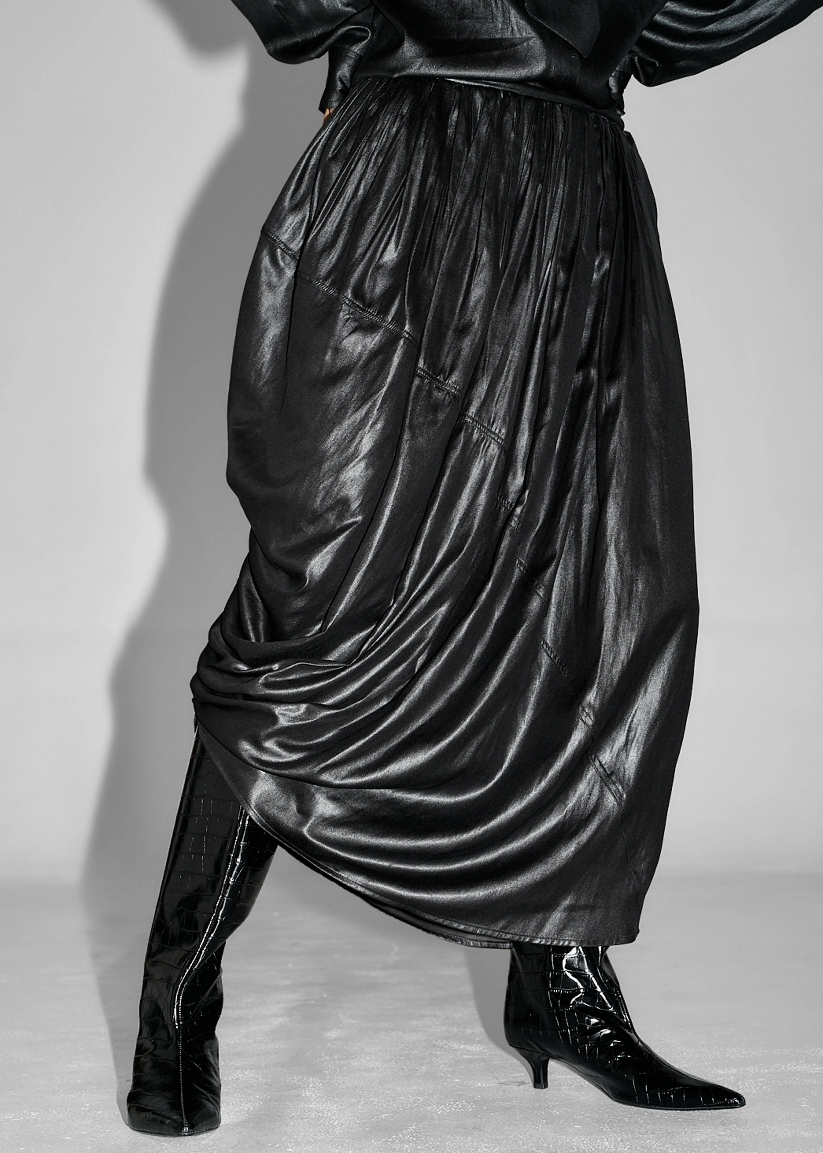 Mabillon Corded Draped Skirt - Black sold by Frankie Shop product image thumbnail 4
