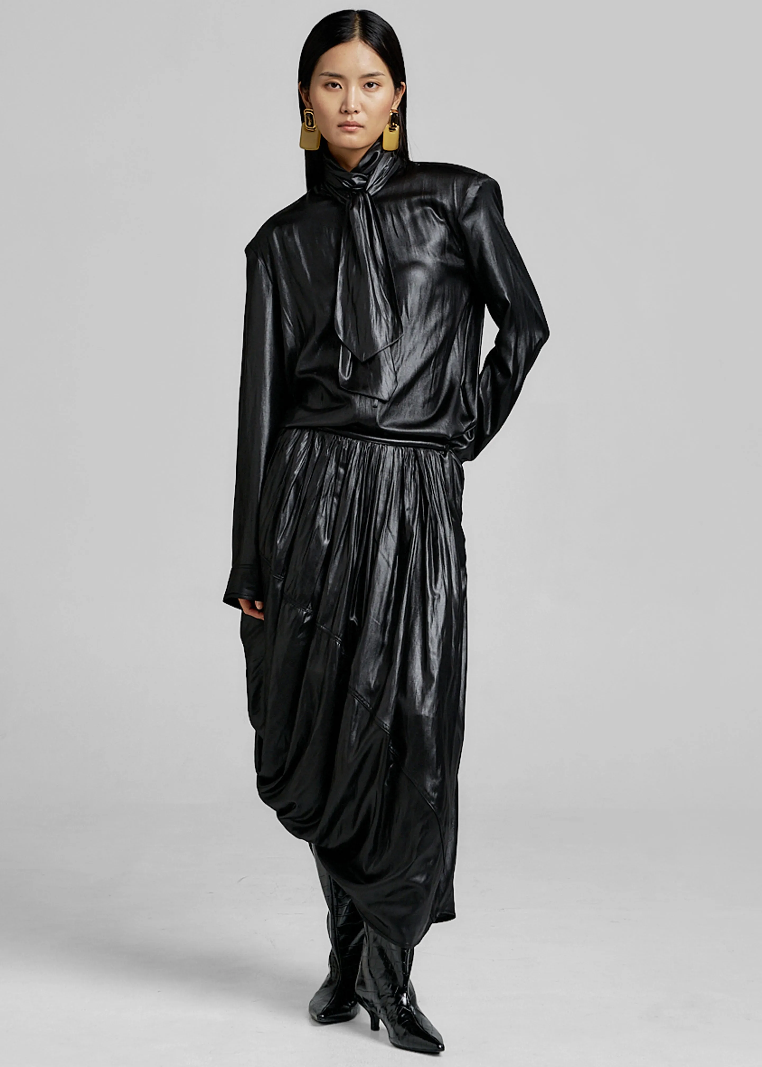 Mabillon Corded Draped Skirt - Black sold by Frankie Shop