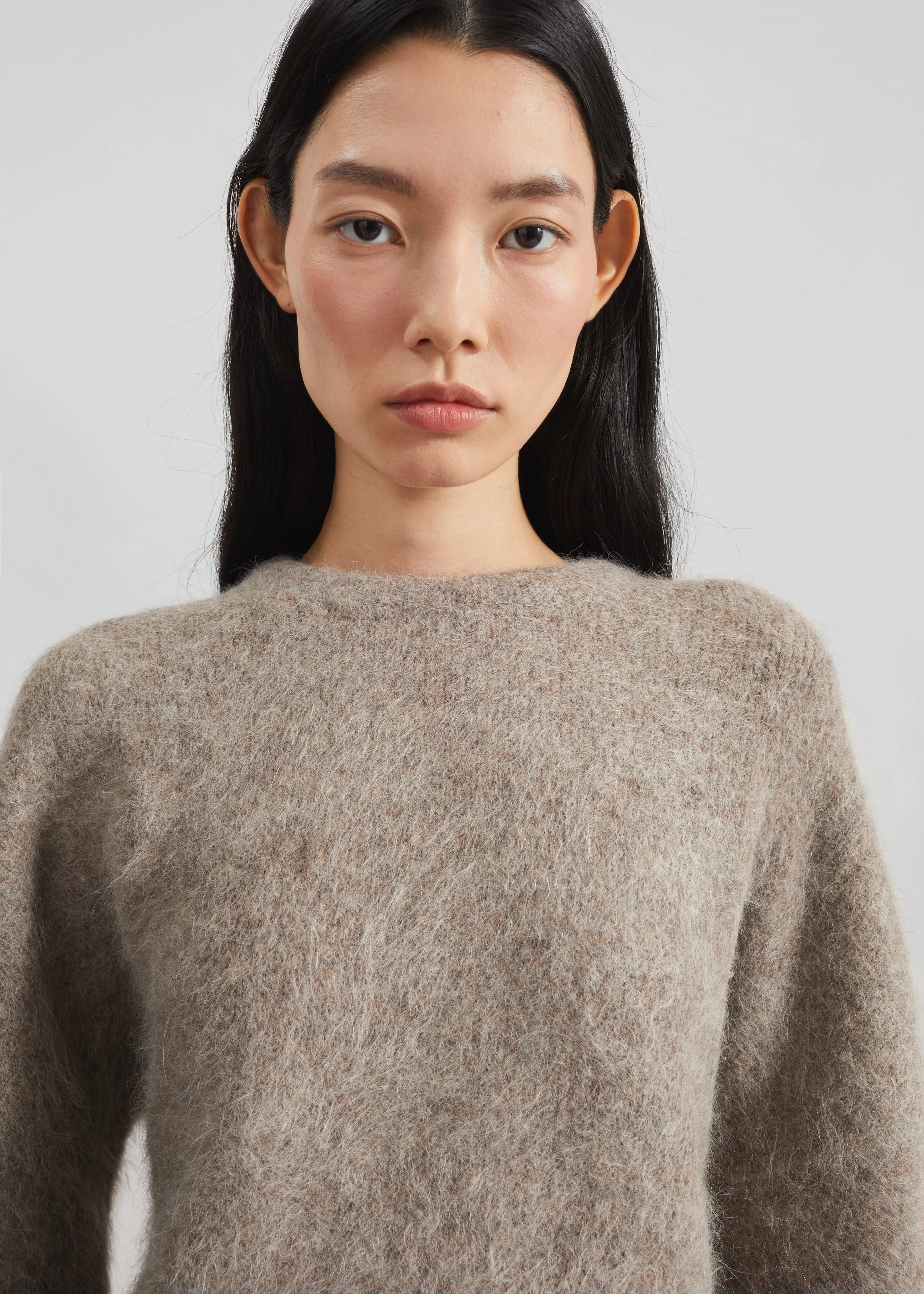 Loulou de Saison Mae Short Sleeve Sweater - Taupe Melange sold by Frankie Shop product image thumbnail 2