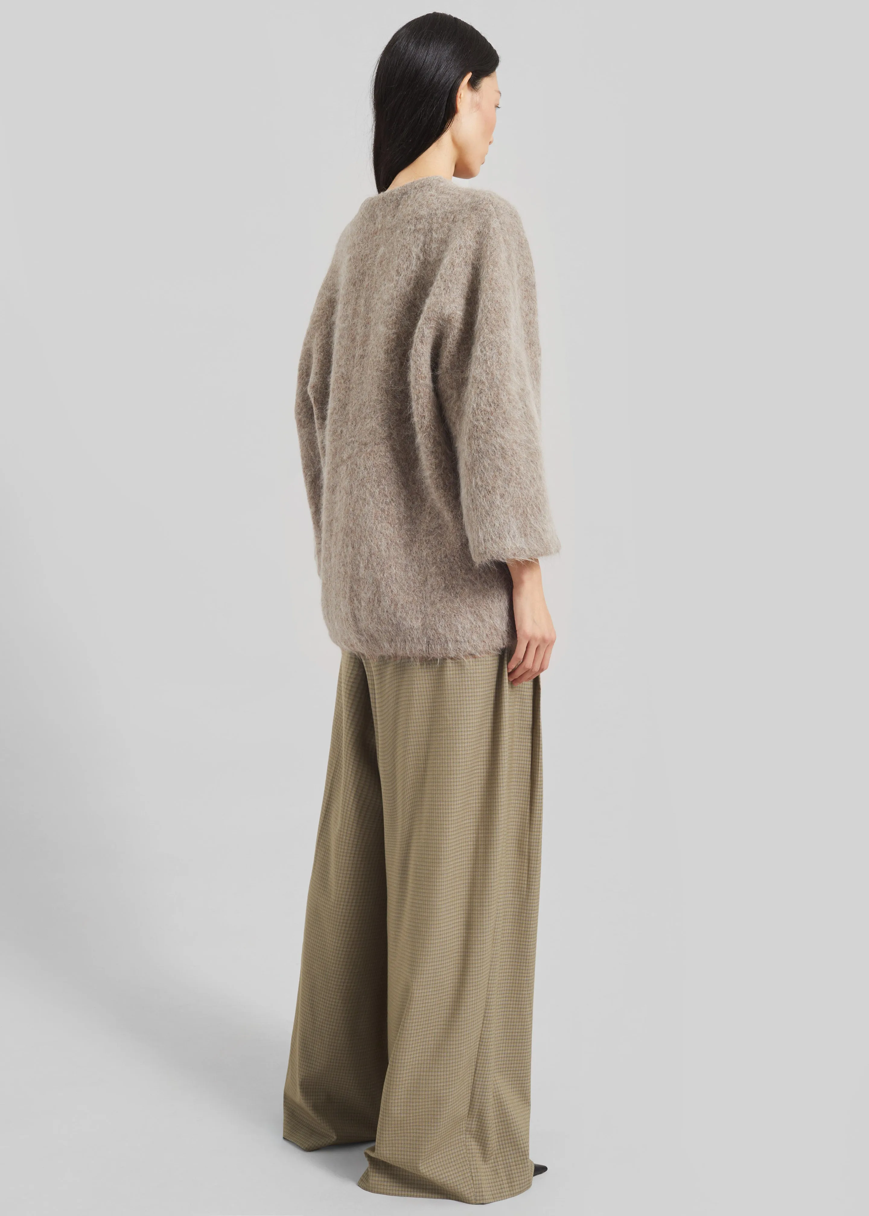 Loulou de Saison Mae Short Sleeve Sweater - Taupe Melange sold by Frankie Shop product image thumbnail 5