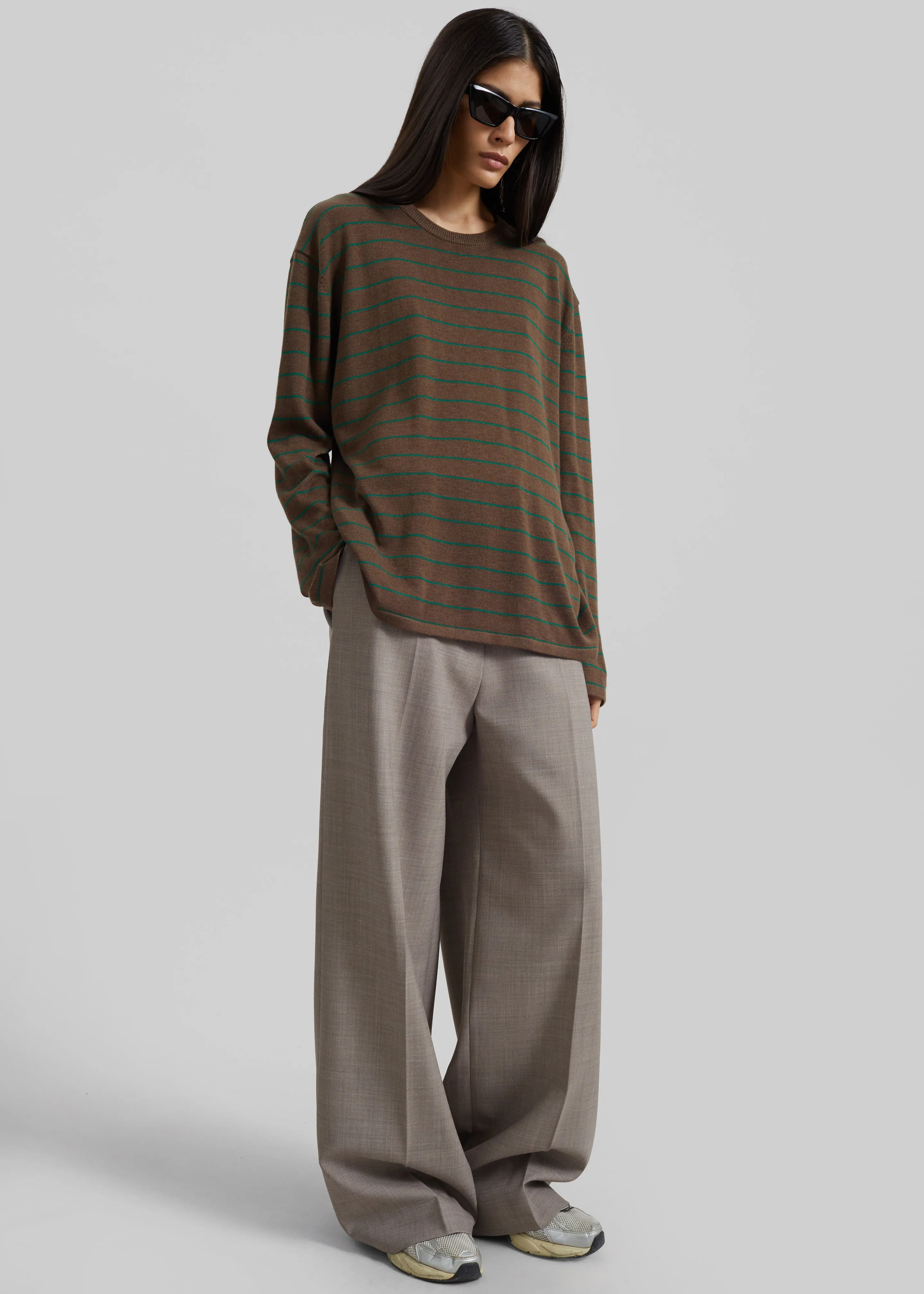 Sena Knit Pullover - Brown/Green Stripe sold by Frankie Shop product image thumbnail 2