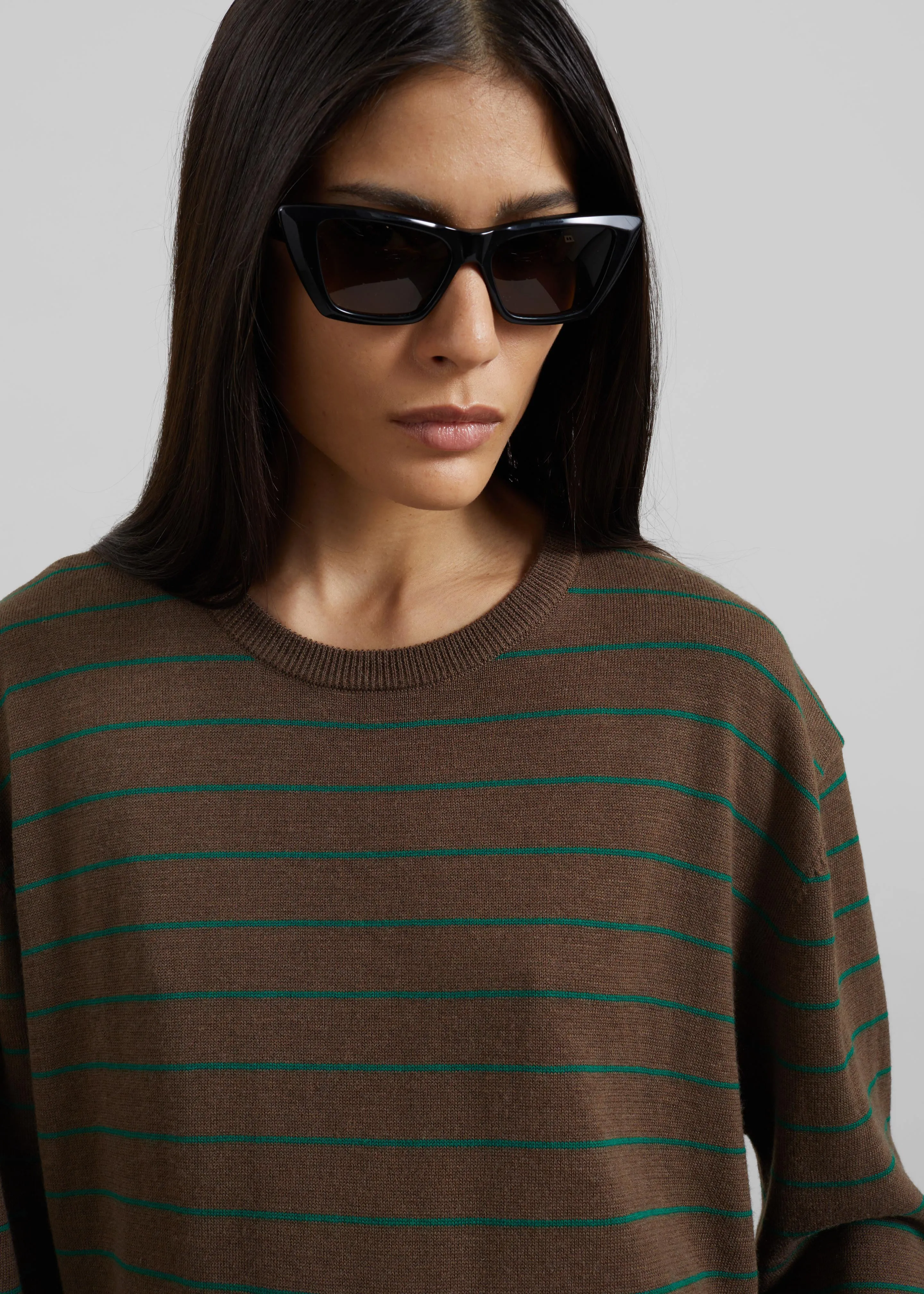 Sena Knit Pullover - Brown/Green Stripe sold by Frankie Shop product image thumbnail 3