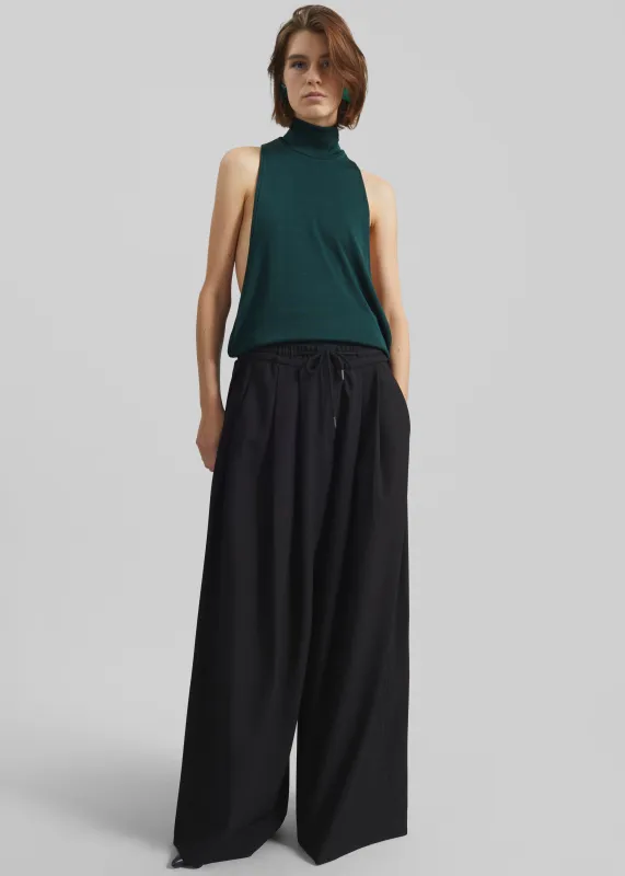 Corlen Pleated Wide Pants - Black sold by Frankie Shop