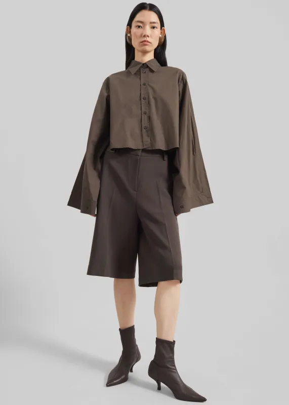 Alvesta Bermuda Shorts - Brown sold by Frankie Shop