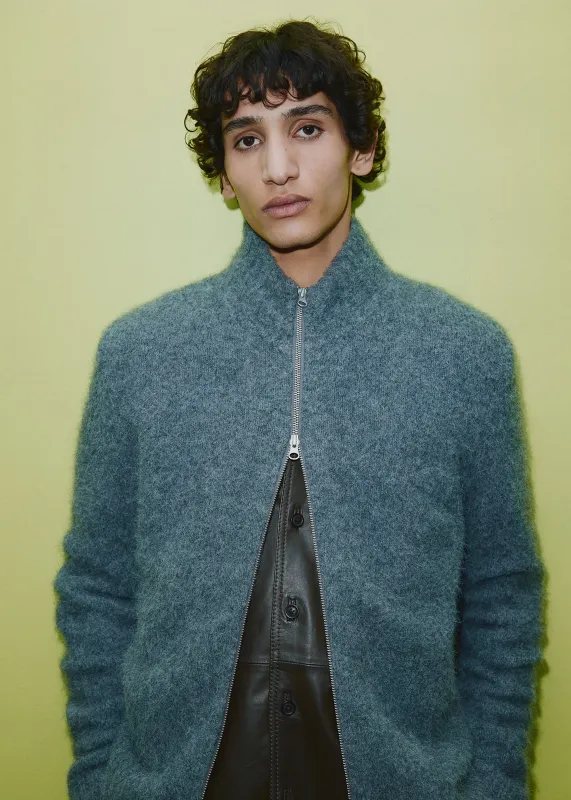 Samsøe Samsøe Sajean Zip Cardigan - Iron Gate sold by Frankie Shop