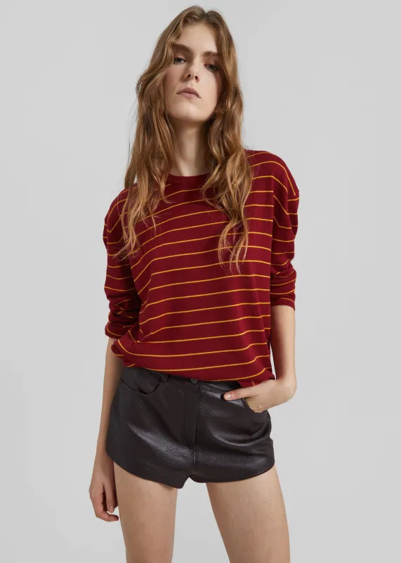Sena Knit Pullover - Red/Yellow Stripe sold by Frankie Shop
