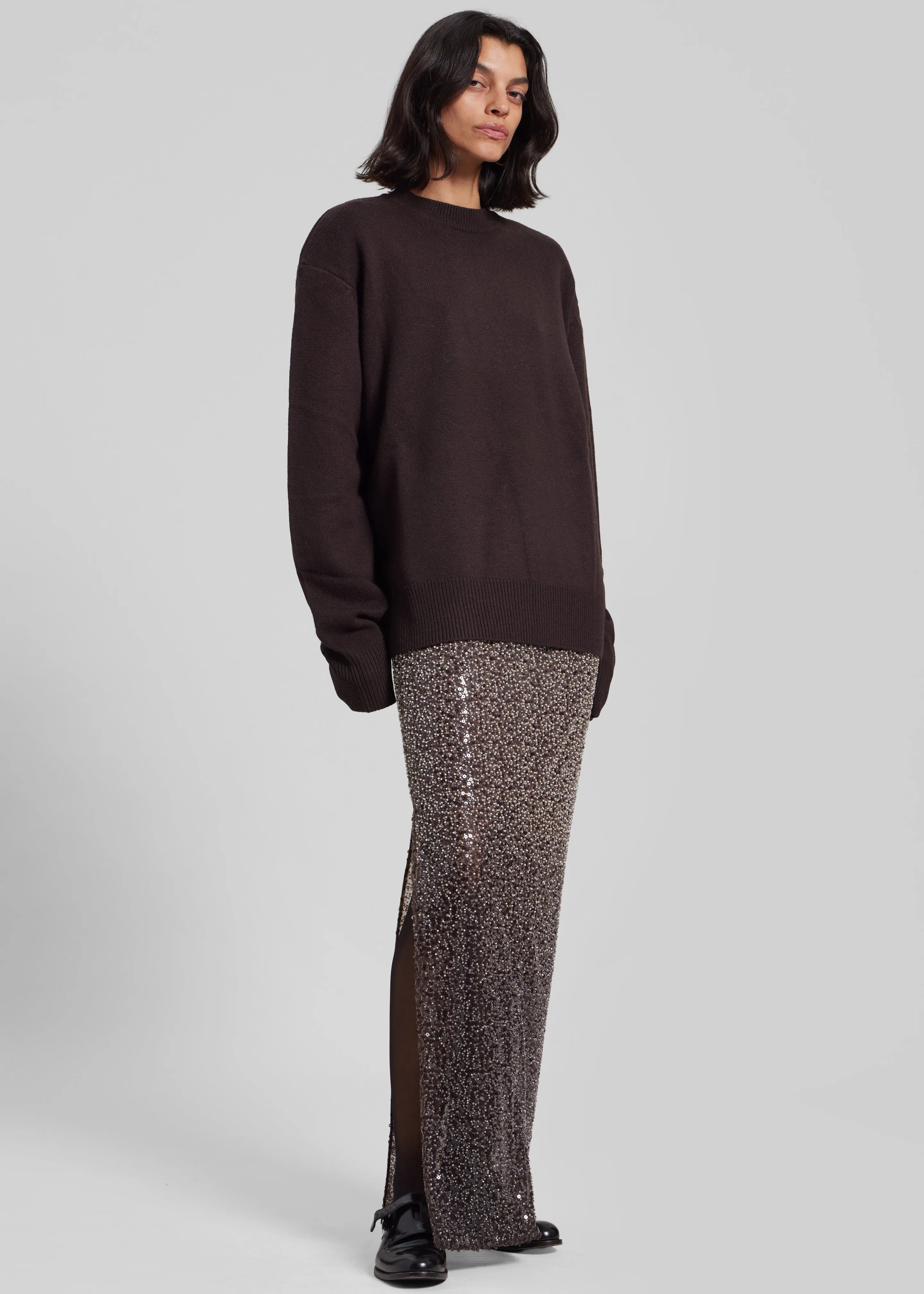 Rotate Beaded Maxi Skirt - Nougat Comb sold by Frankie Shop