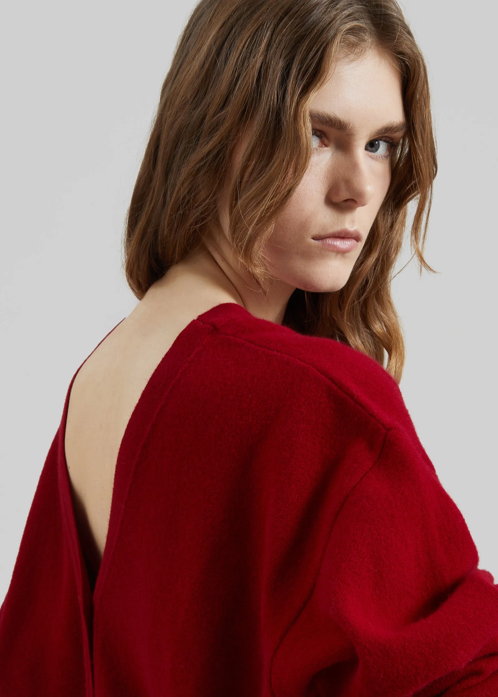 Lachen Double-Sided Wool Cardigan - Red sold by Frankie Shop product image thumbnail 4