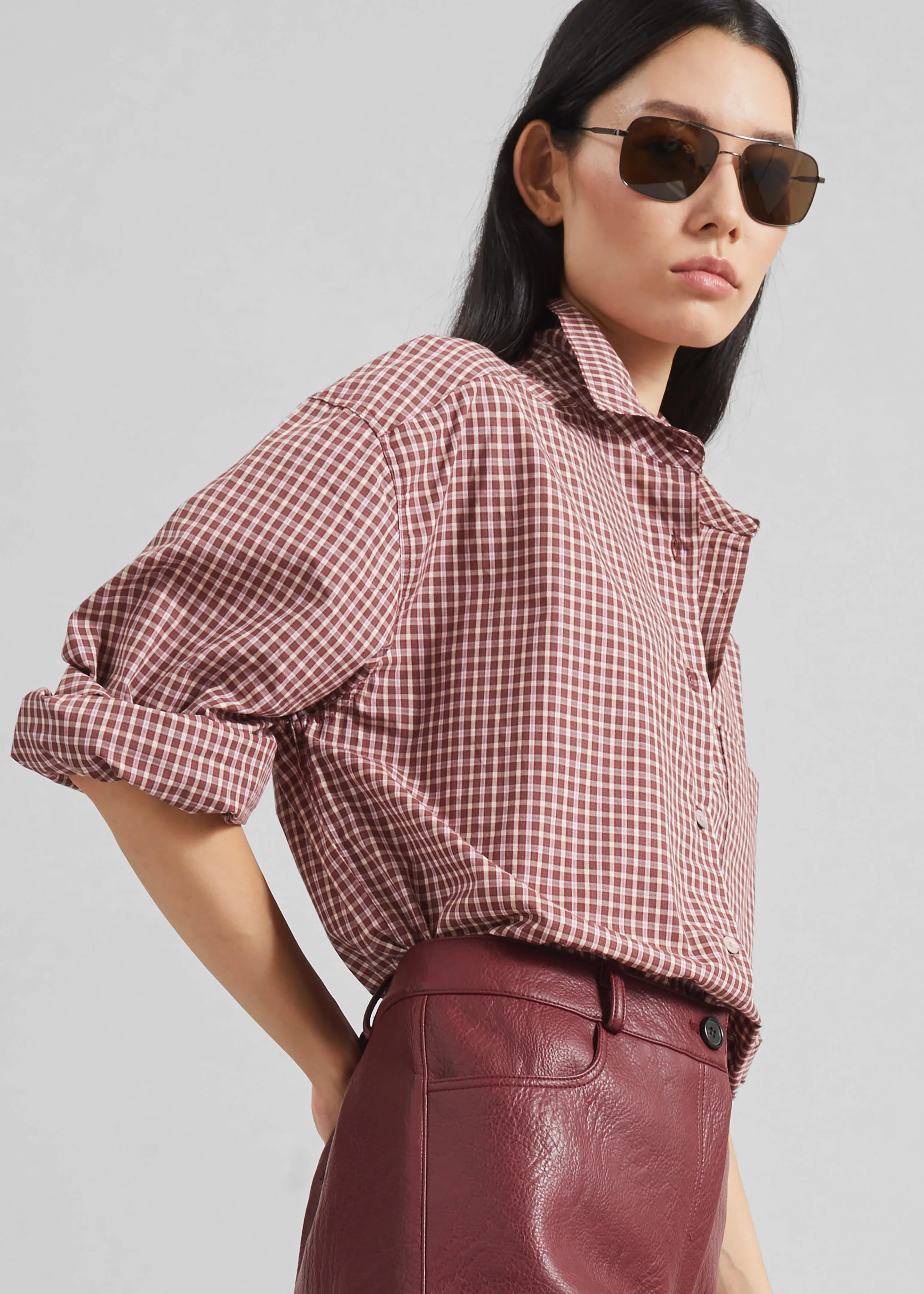 Lesja Cotton Shirt - Checked Red sold by Frankie Shop product image thumbnail 2