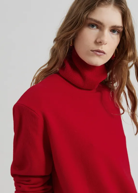 Koler Padded Knit Turtleneck - Red sold by Frankie Shop