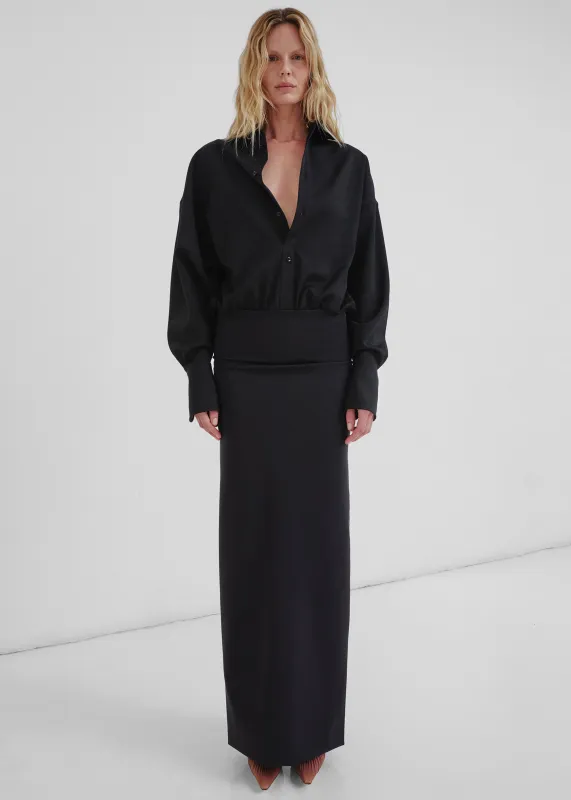 Darkpark Barbara Wool Elastic Waist Dress - Black sold by Frankie Shop