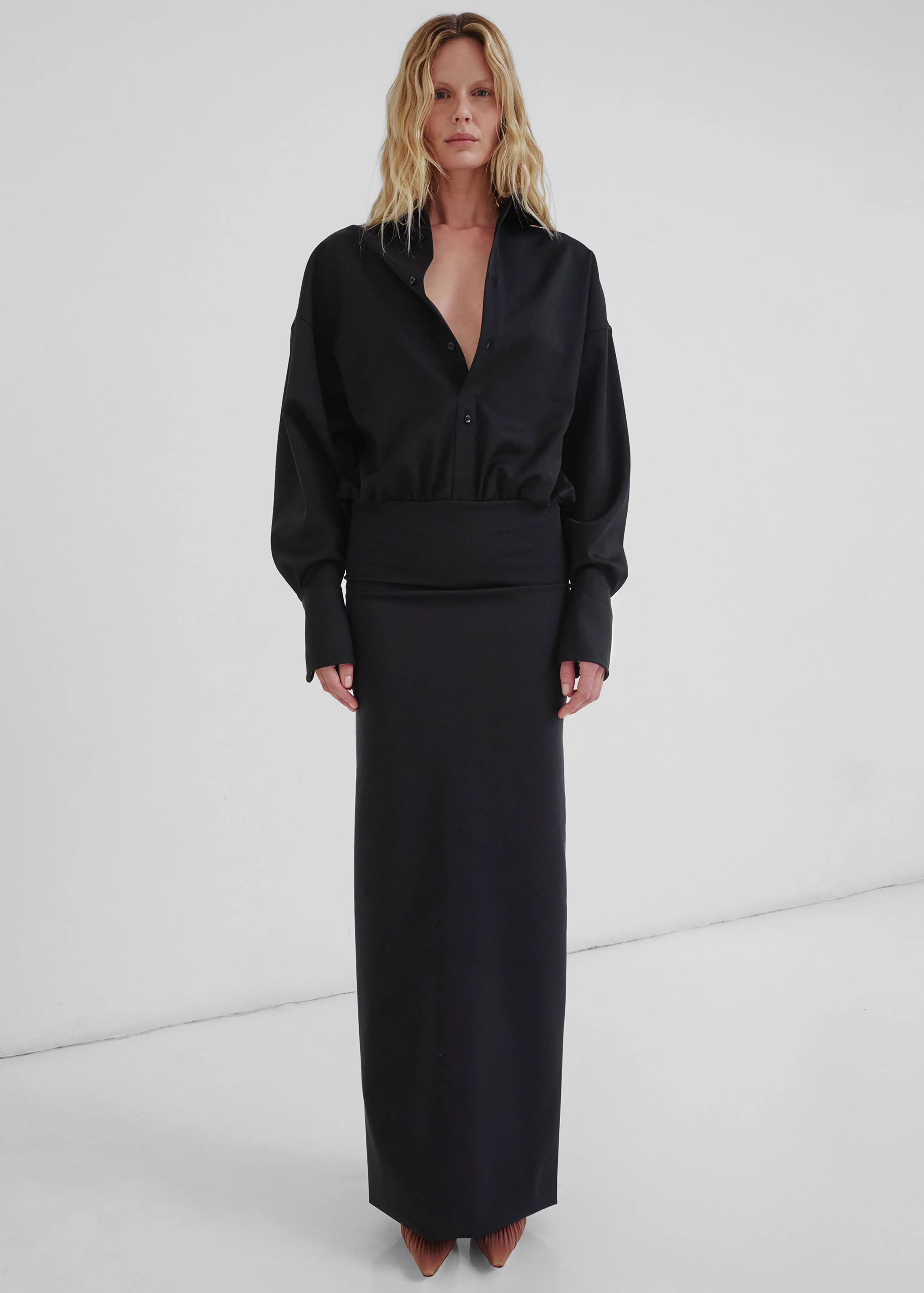 Darkpark Barbara Wool Elastic Waist Dress - Black sold by Frankie Shop