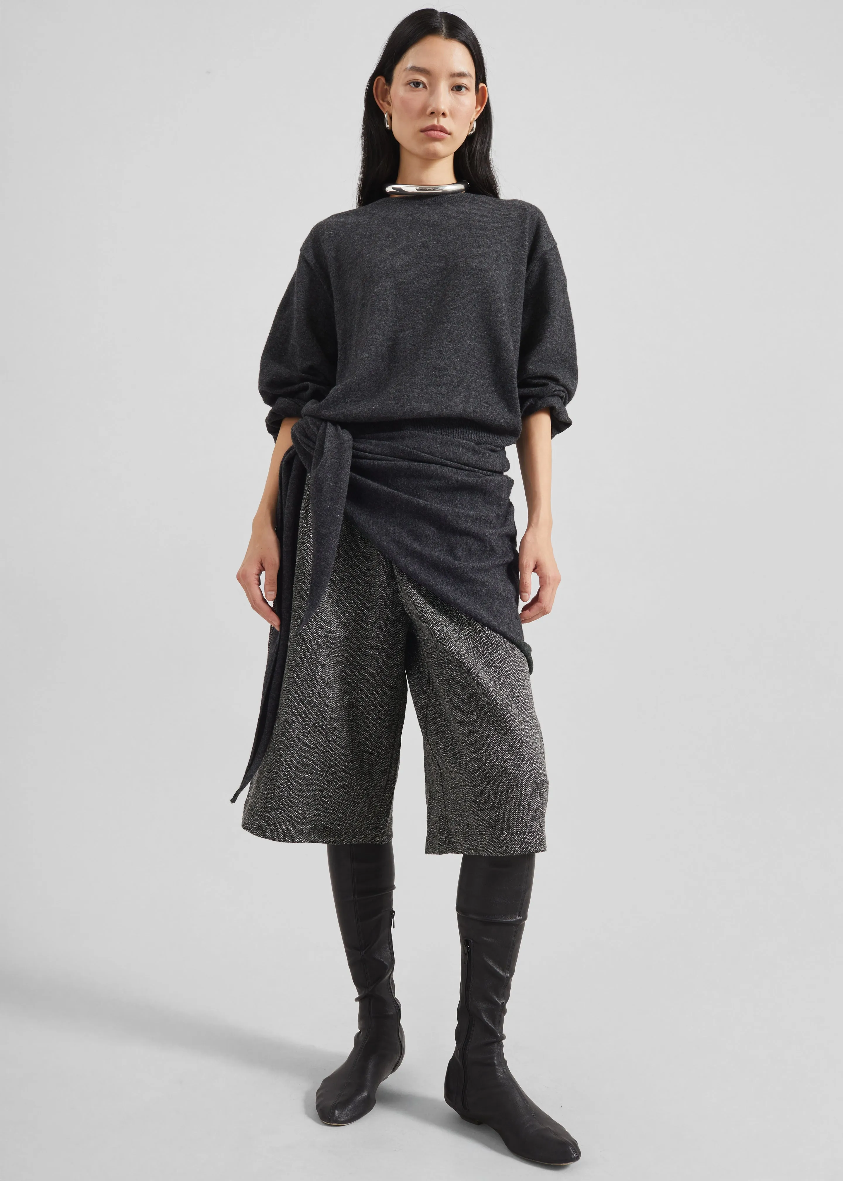 Dunley Bermuda Shorts - Charcoal Melange sold by Frankie Shop product image thumbnail 4