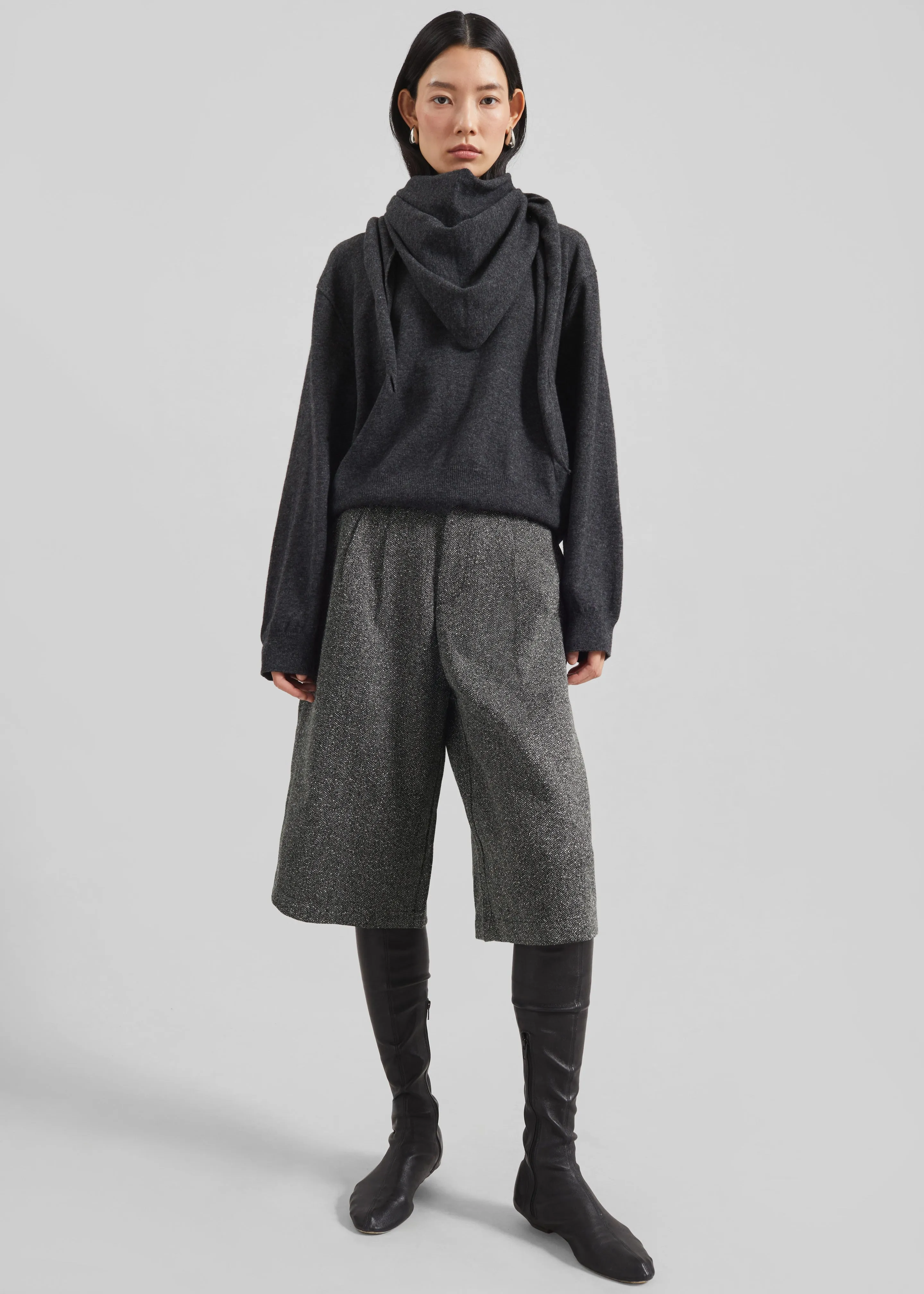 Dunley Bermuda Shorts - Charcoal Melange sold by Frankie Shop