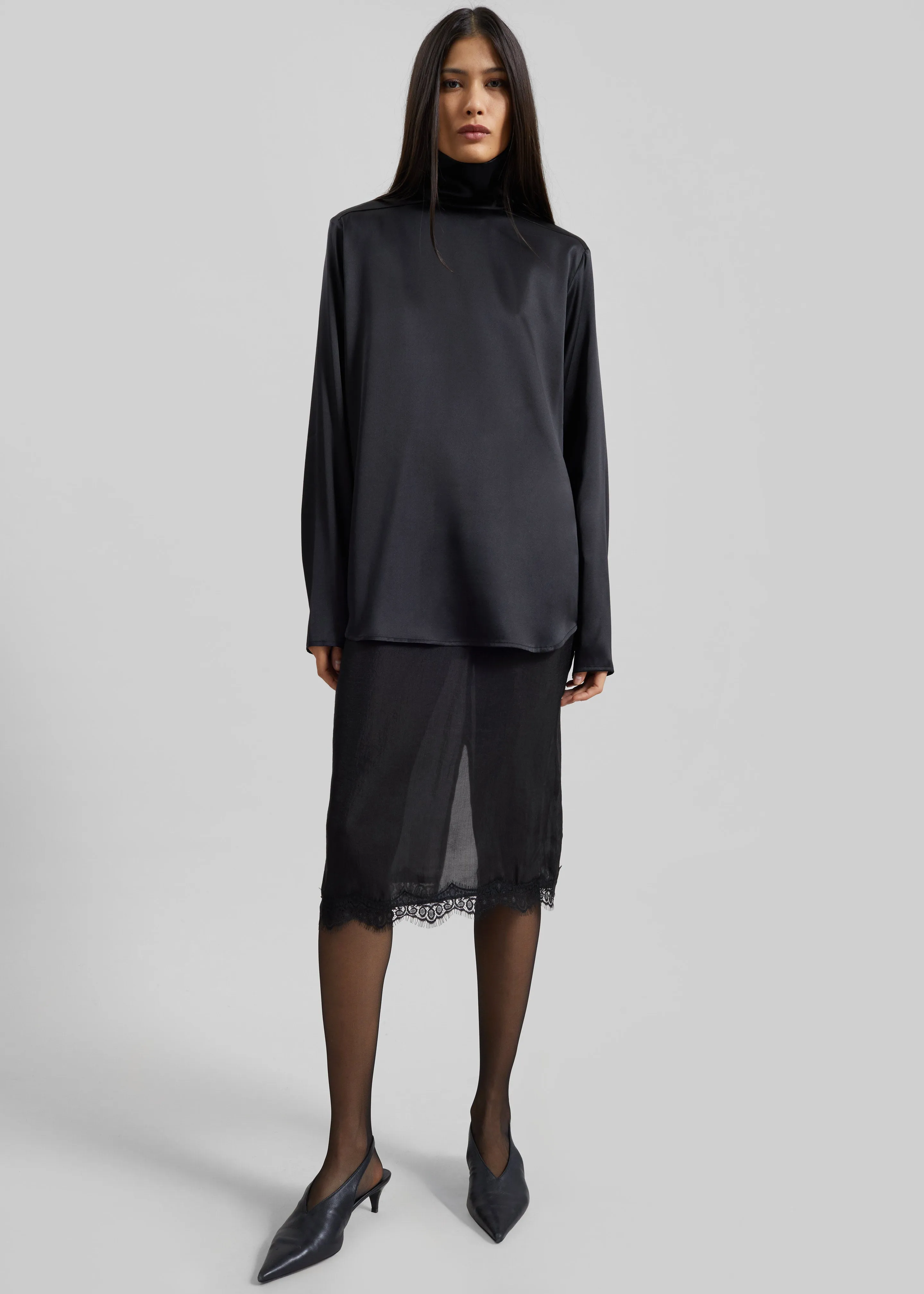 Covert Turtleneck Shirt - Black sold by Frankie Shop