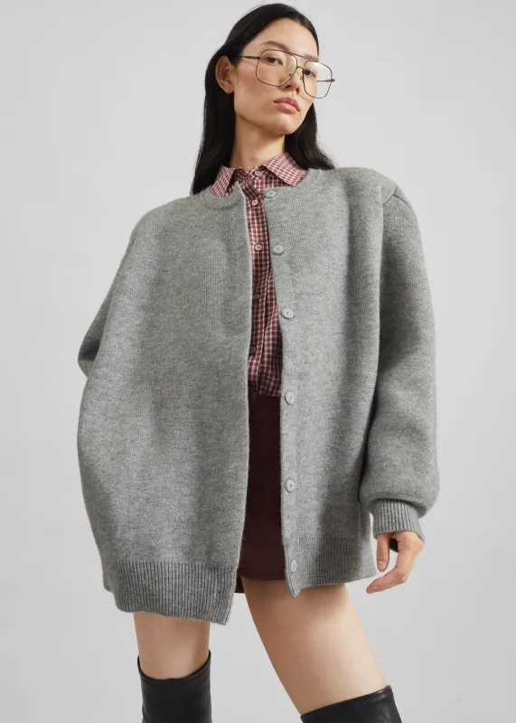Bergen Padded Knit Cardigan - Grey sold by Frankie Shop