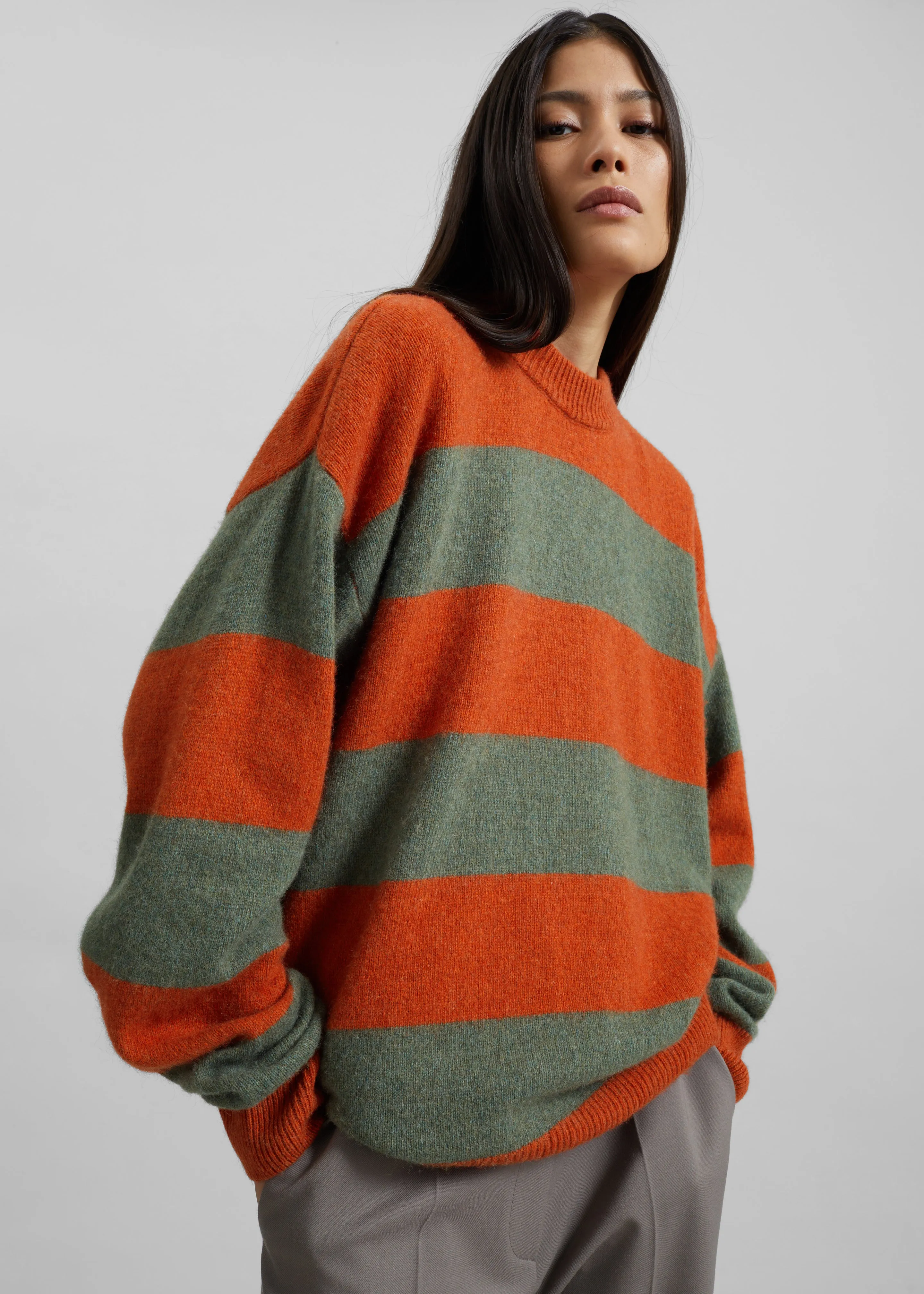 Amish Supplies Crewneck Sweater - Sage/Orange sold by Frankie Shop product image thumbnail 4