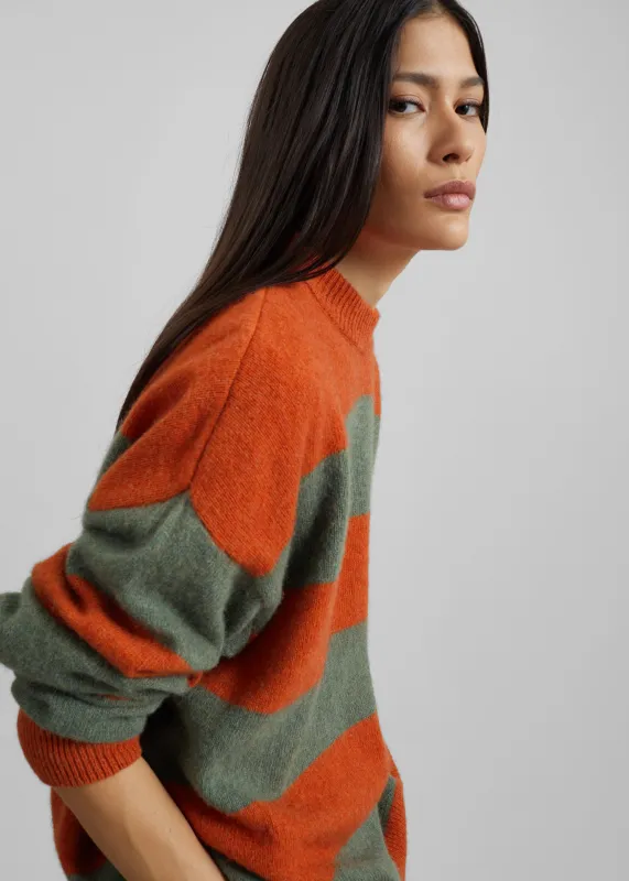 Amish Supplies Crewneck Sweater - Sage/Orange sold by Frankie Shop