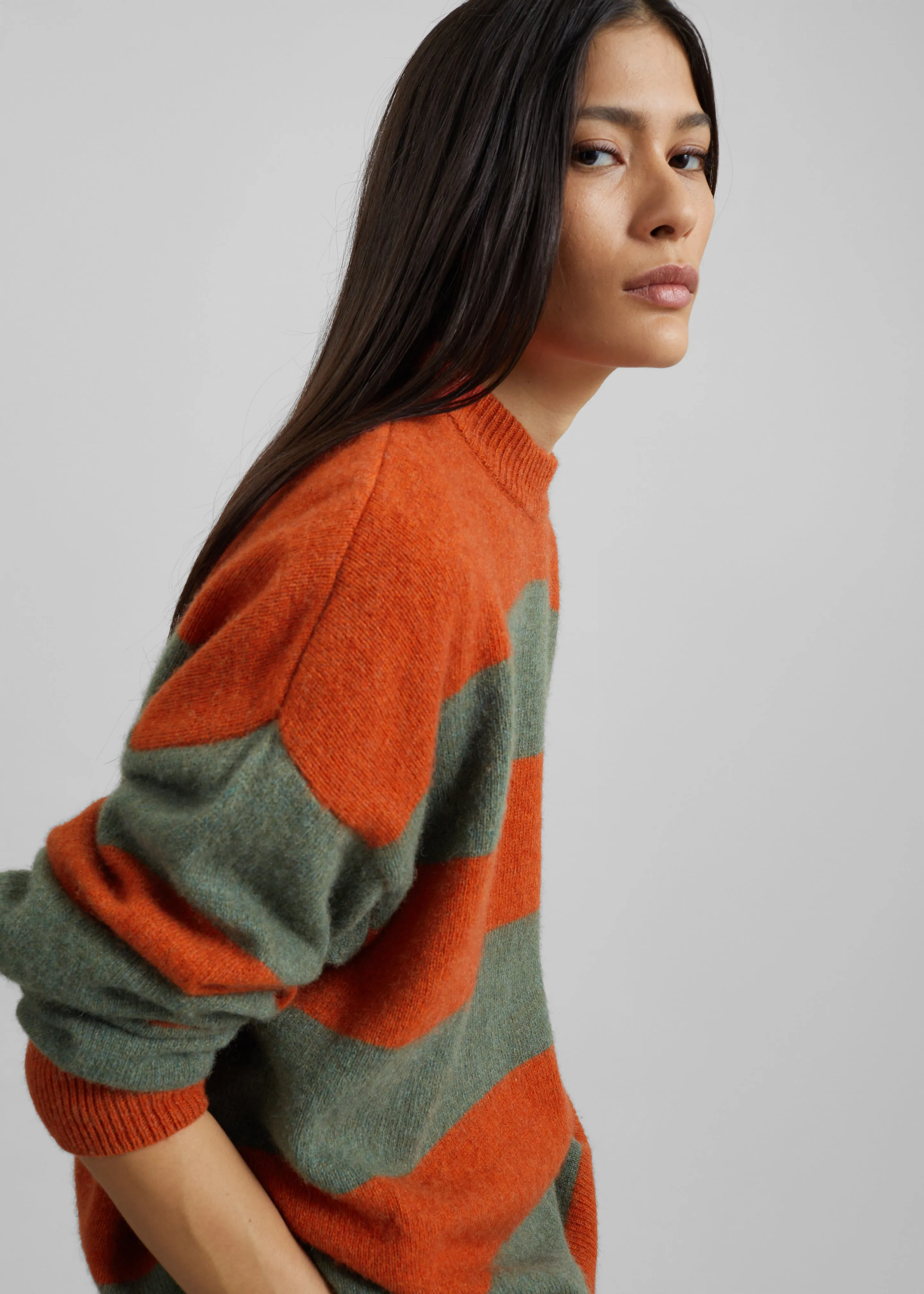 Amish Supplies Crewneck Sweater - Sage/Orange sold by Frankie Shop