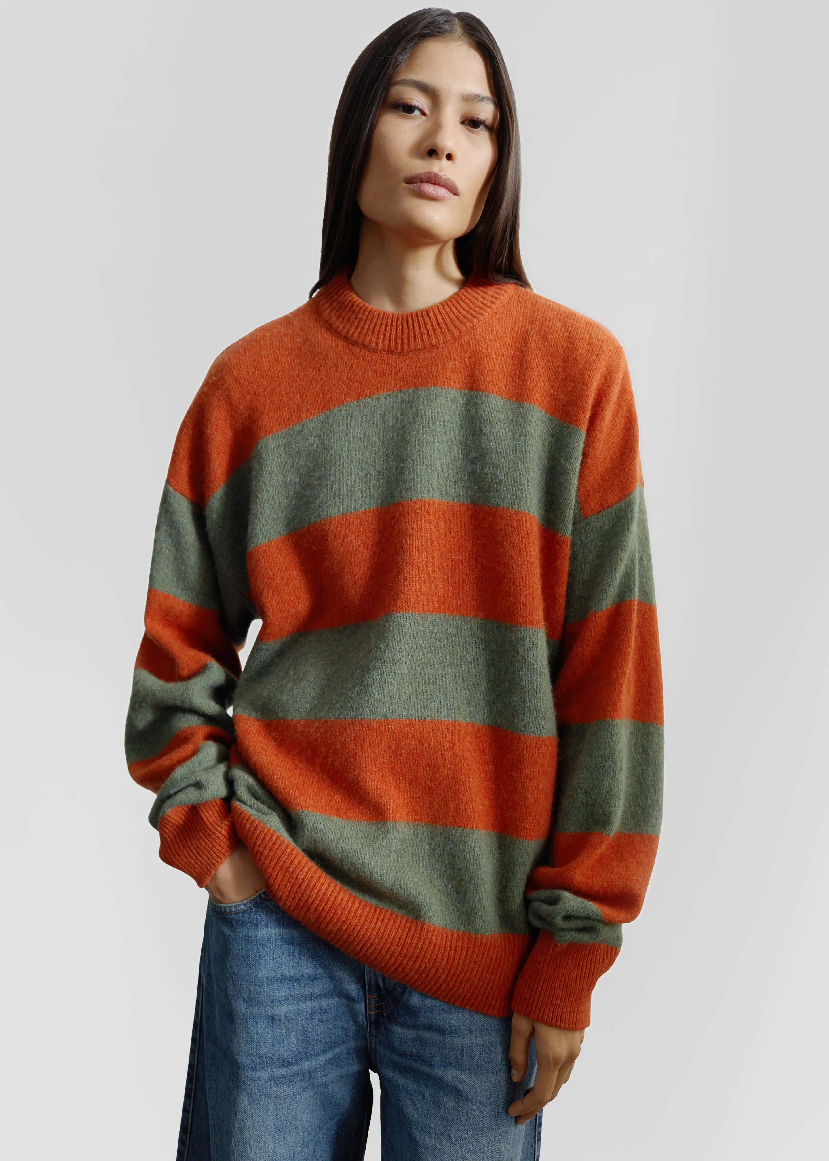 Amish Supplies Crewneck Sweater - Sage/Orange sold by Frankie Shop product image thumbnail 5