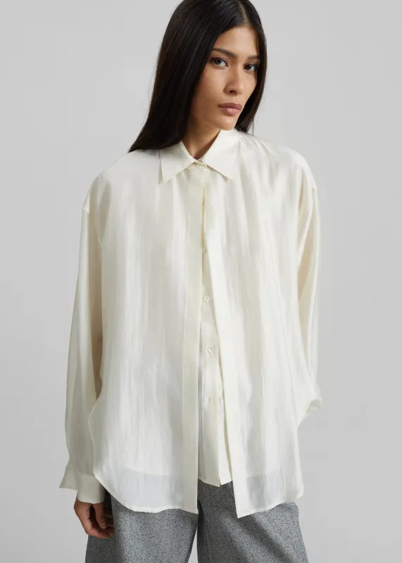 Roanne Fluid Double Shirt - Cream sold by Frankie Shop