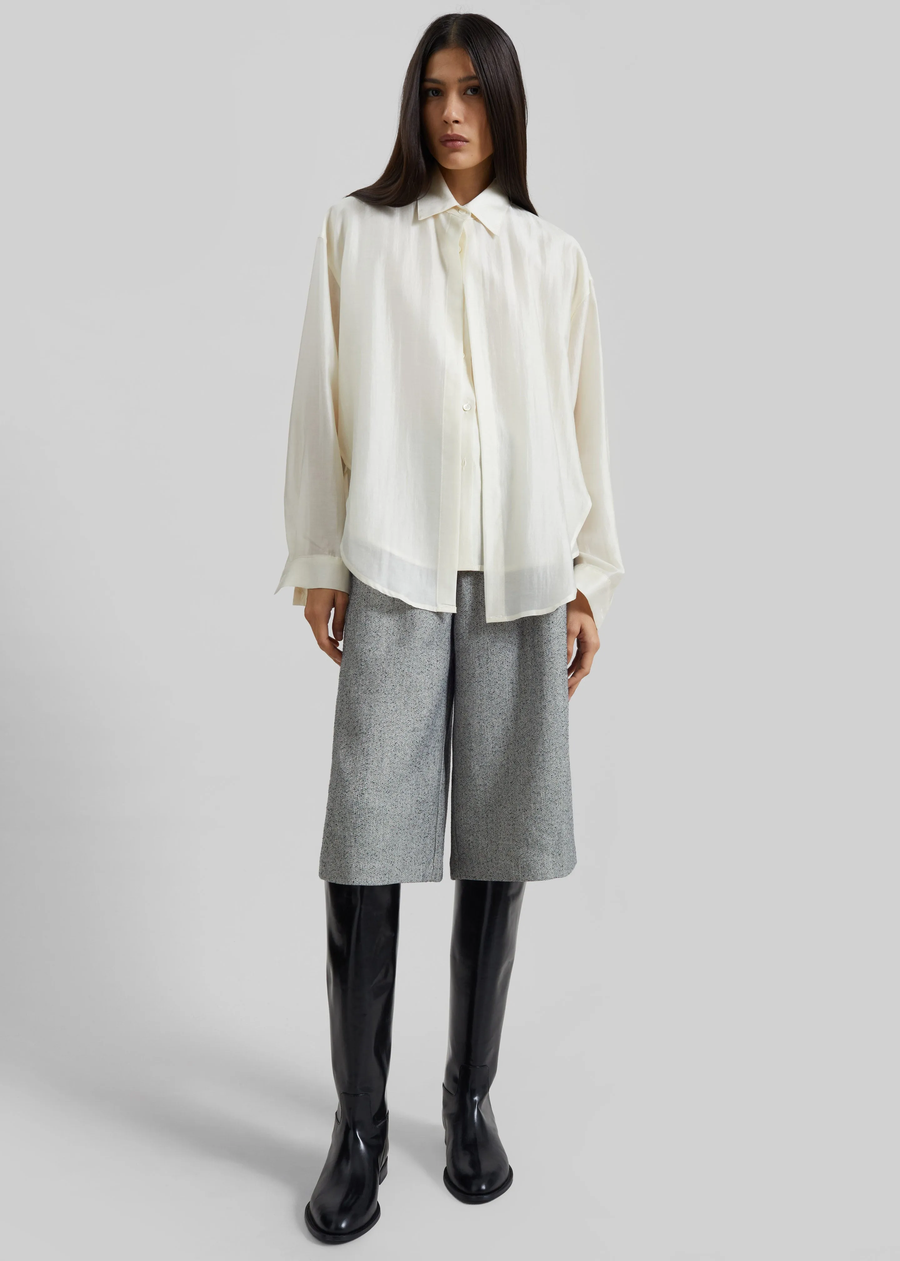 Roanne Fluid Double Shirt - Cream sold by Frankie Shop product image thumbnail 4