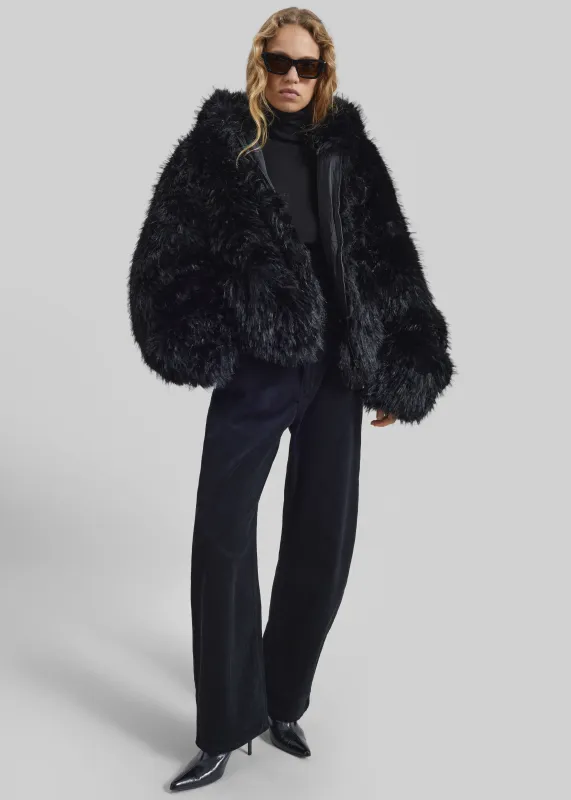 Pieces Uniques Le Sailor Faux Fur Sweatshirt - Black sold by Frankie Shop