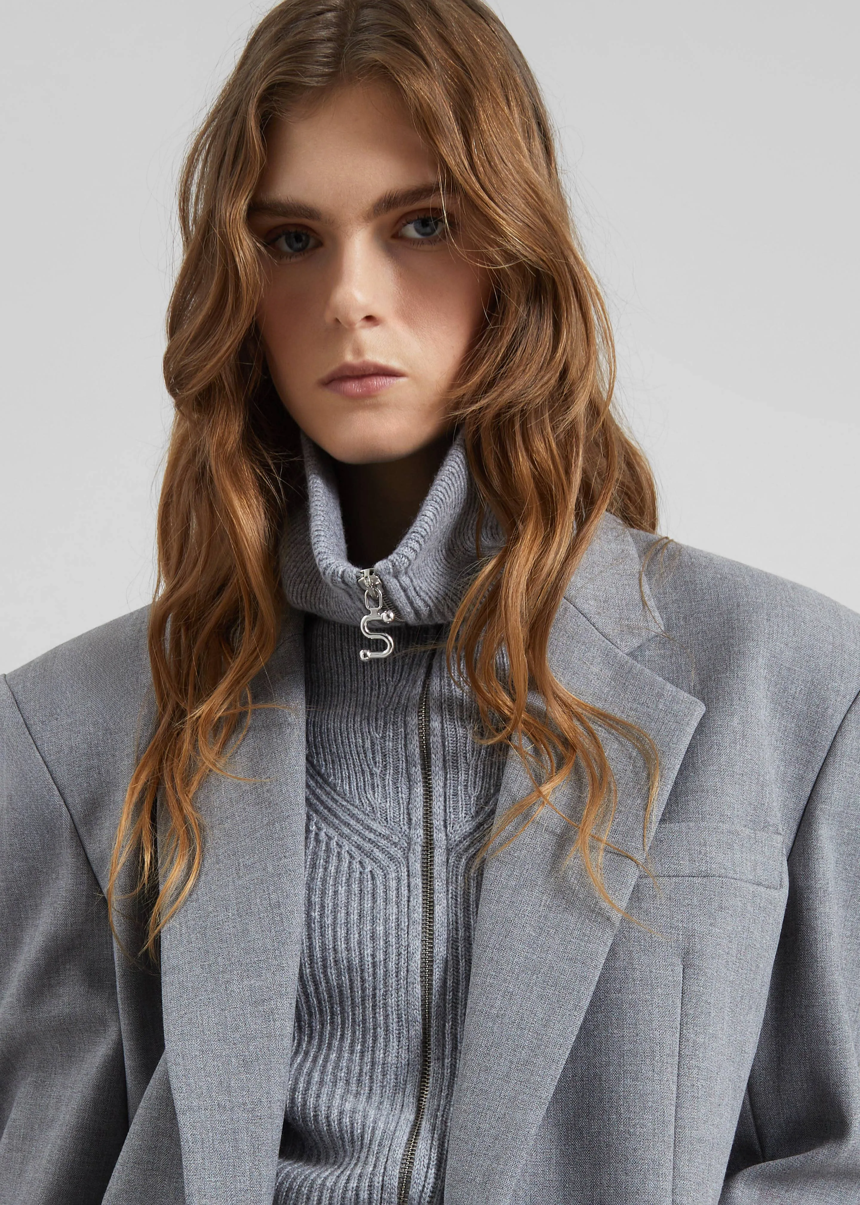 Jun Textured Blazer - Grey Melange sold by Frankie Shop product image thumbnail 4