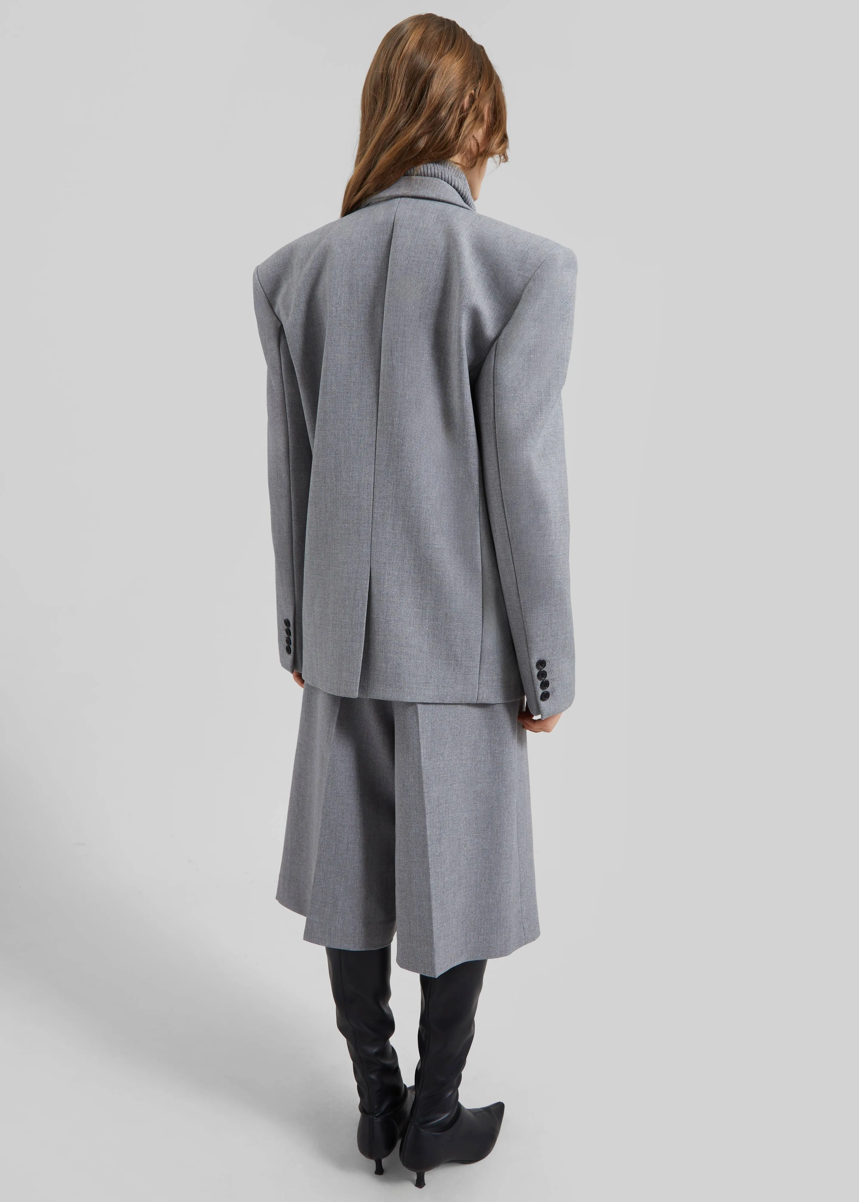 Jun Textured Blazer - Grey Melange sold by Frankie Shop product image thumbnail 5