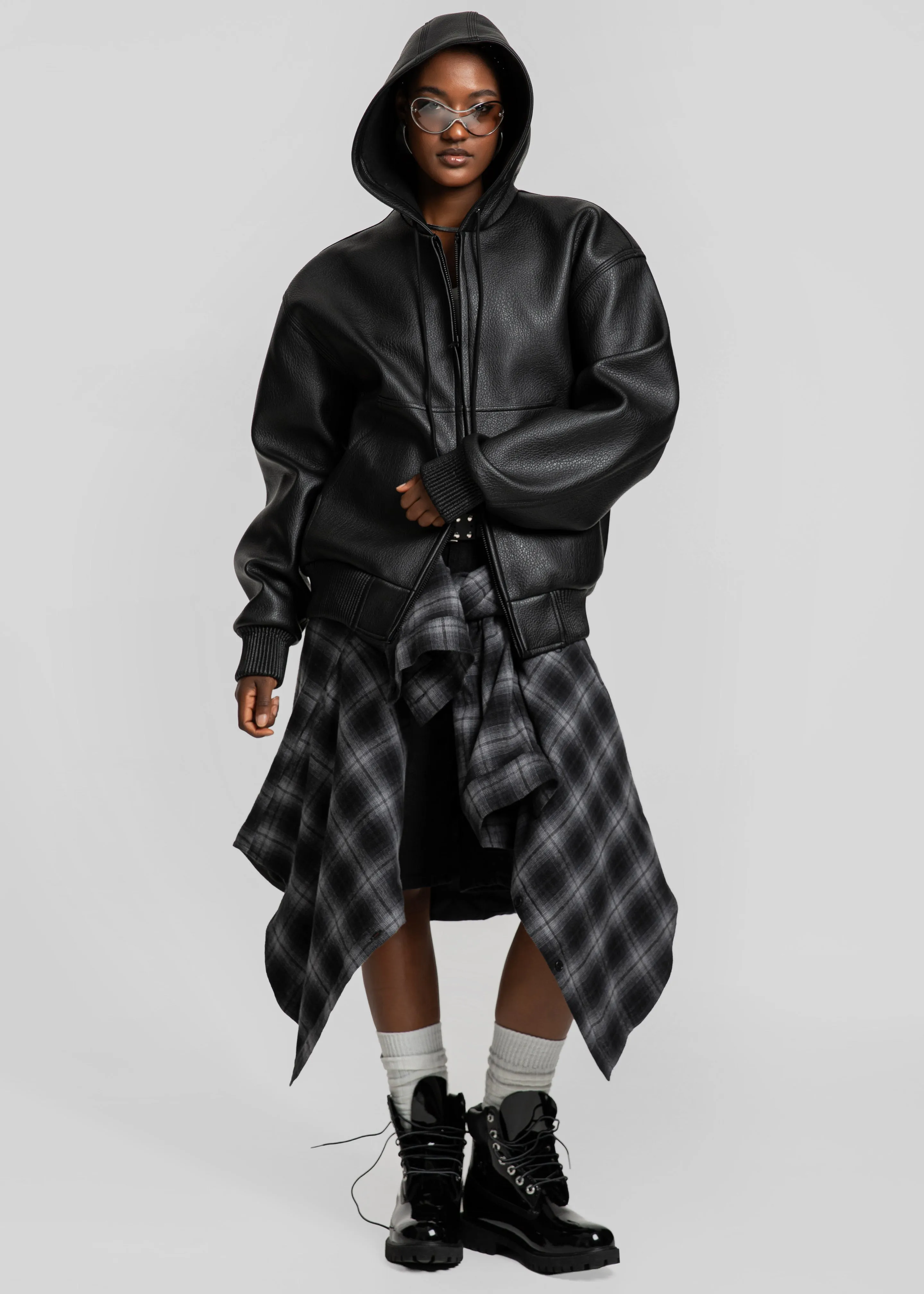 Kodai Faux Leather Bomber Jacket - Black sold by Frankie Shop product image thumbnail 5