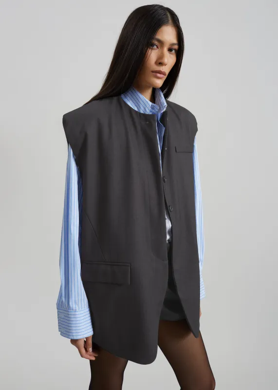 Bilzen Oversized Vest - Charcoal sold by Frankie Shop