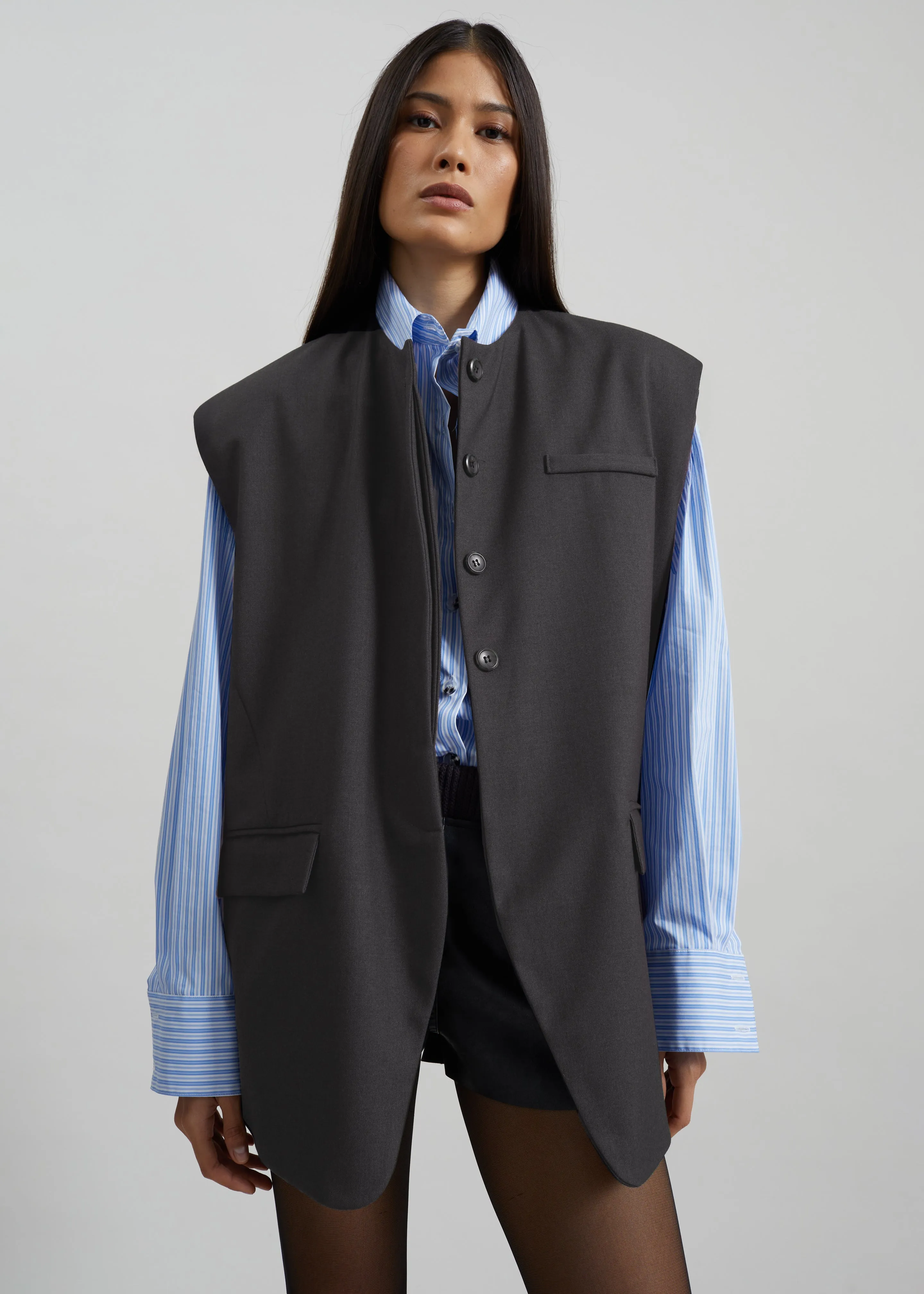 Bilzen Oversized Vest - Charcoal sold by Frankie Shop product image thumbnail 3