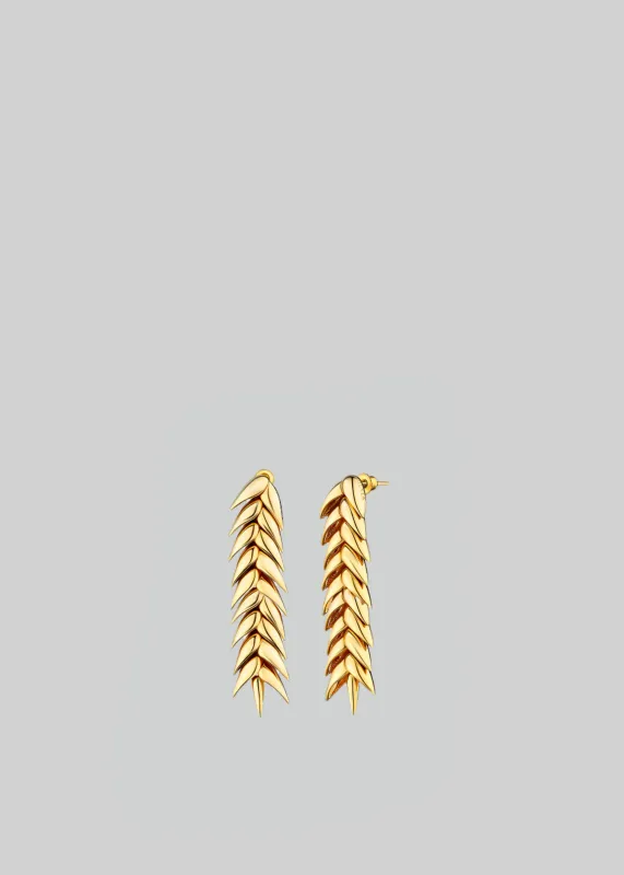 Bevza Spikelet Medium Earrings - Gold made by Bevza