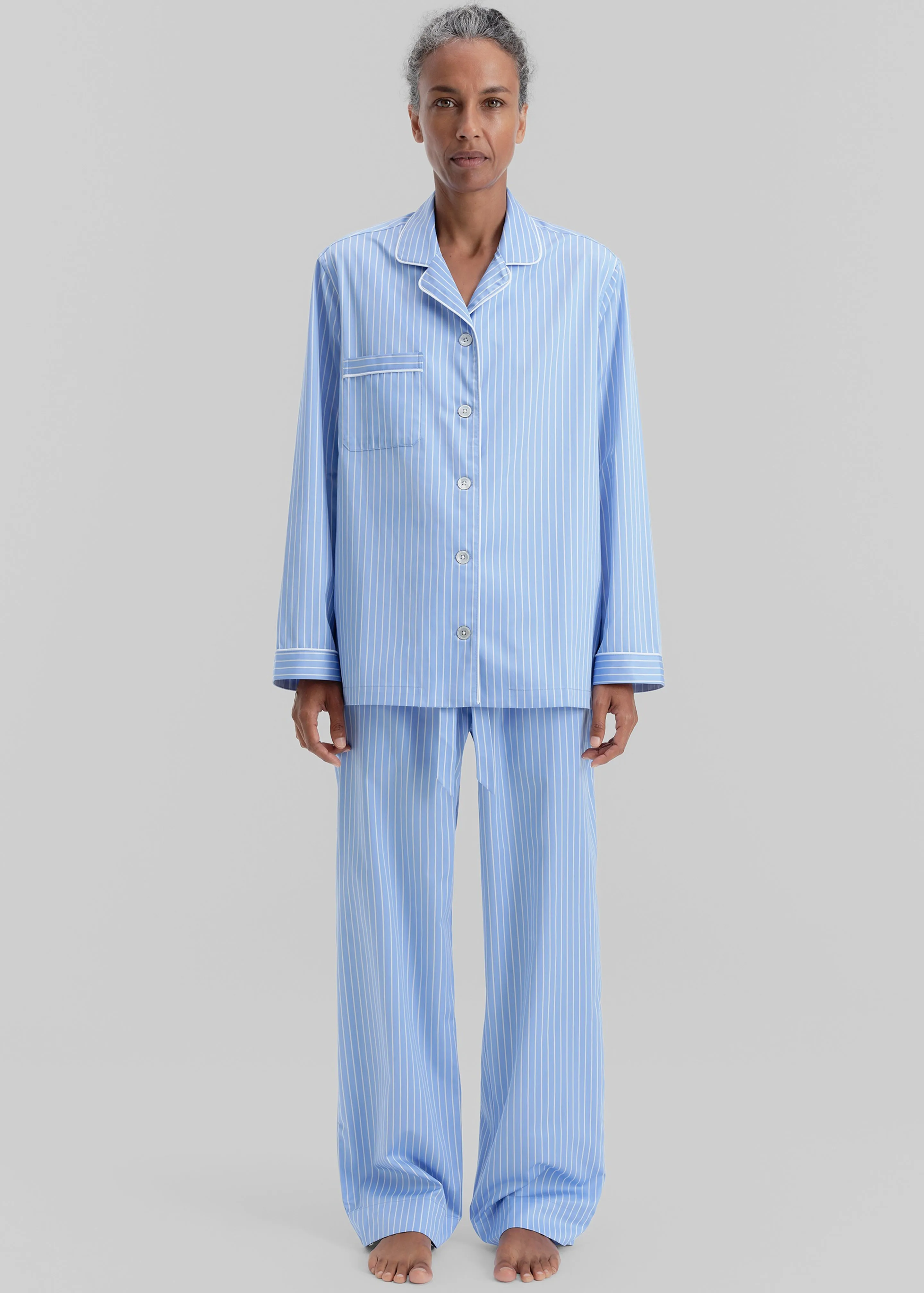 Tekla Sateen Pyjama Pants - Polo Stripes sold by Frankie Shop product image thumbnail 2