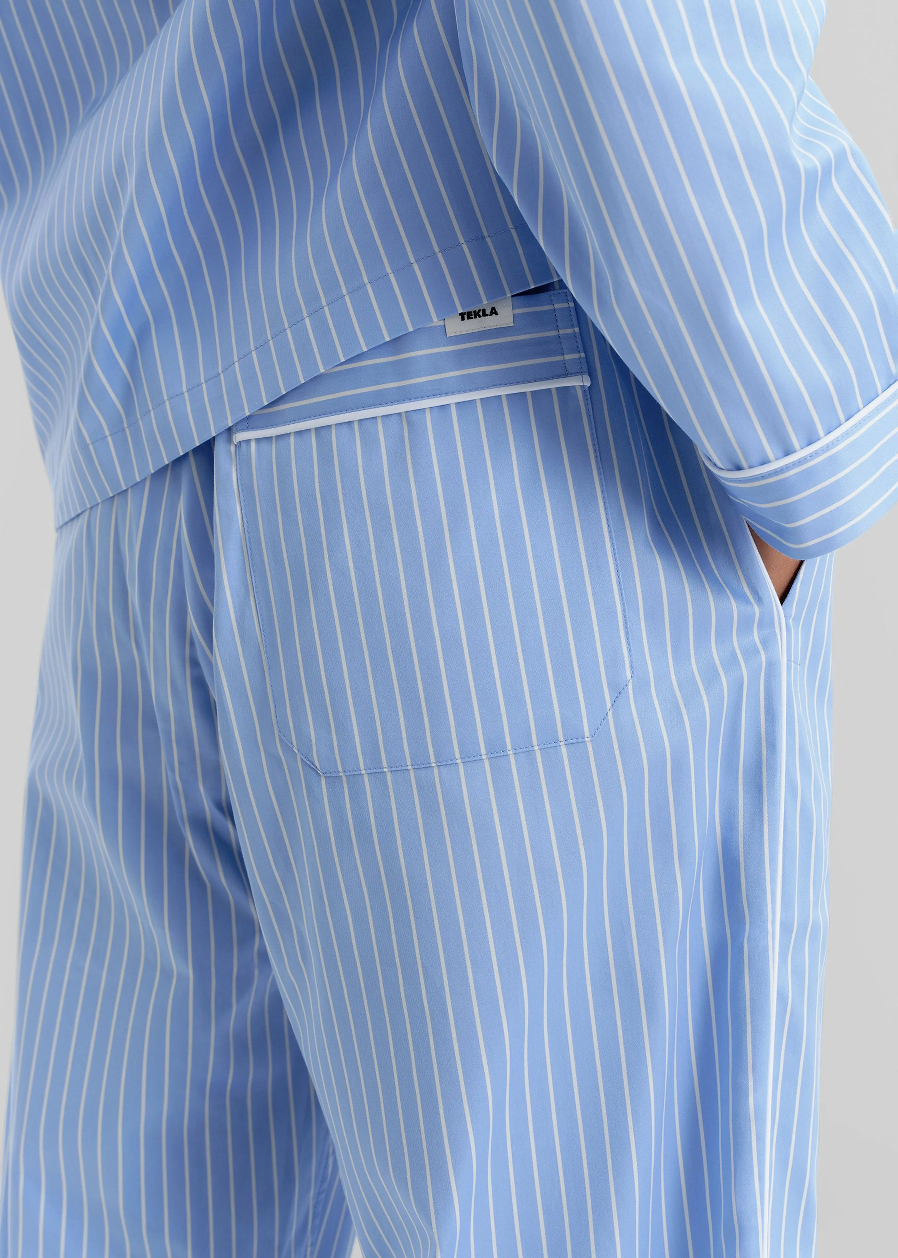 Tekla Sateen Pyjama Pants - Polo Stripes sold by Frankie Shop