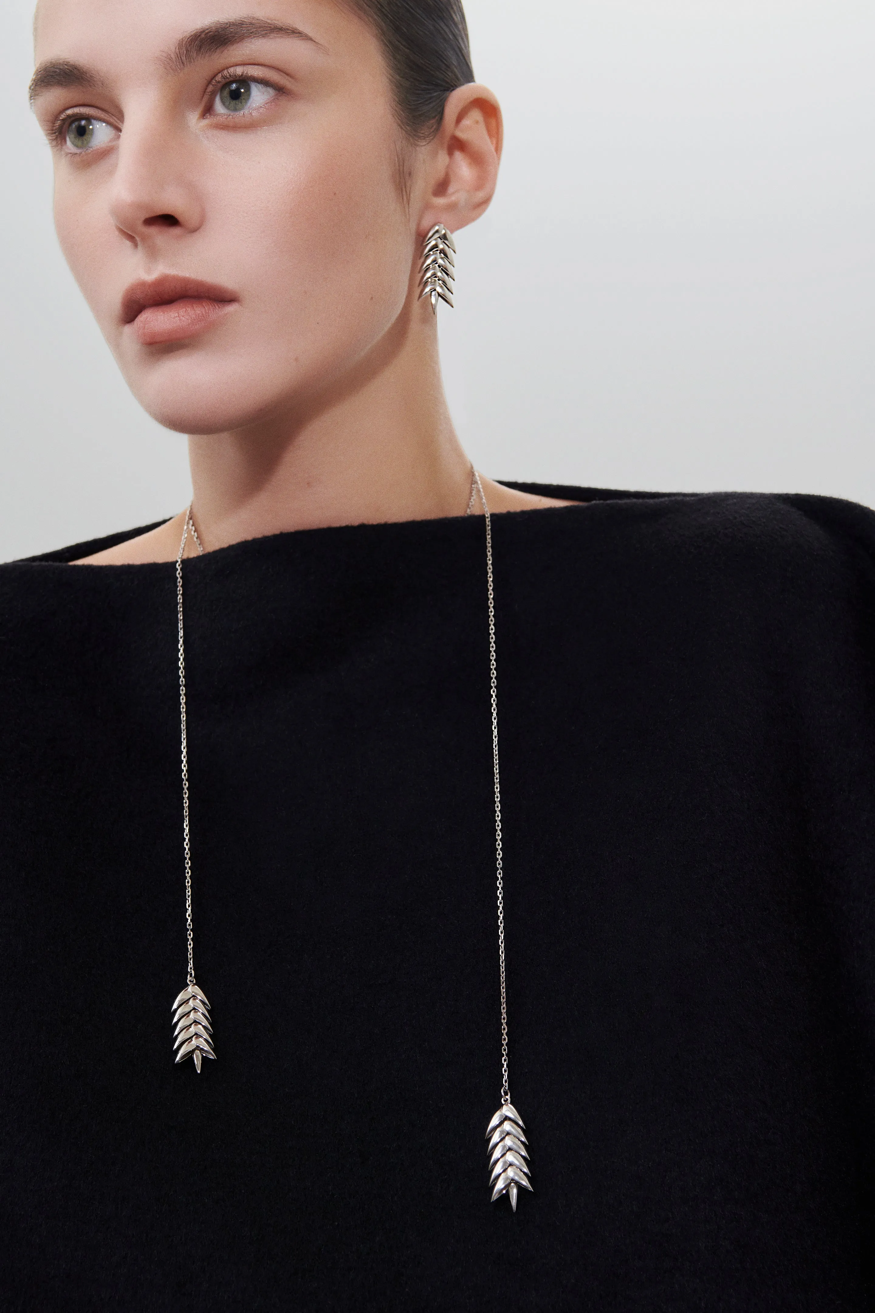 Bevza Spikelet Long Pendant - Silver sold by Frankie Shop product image thumbnail 3