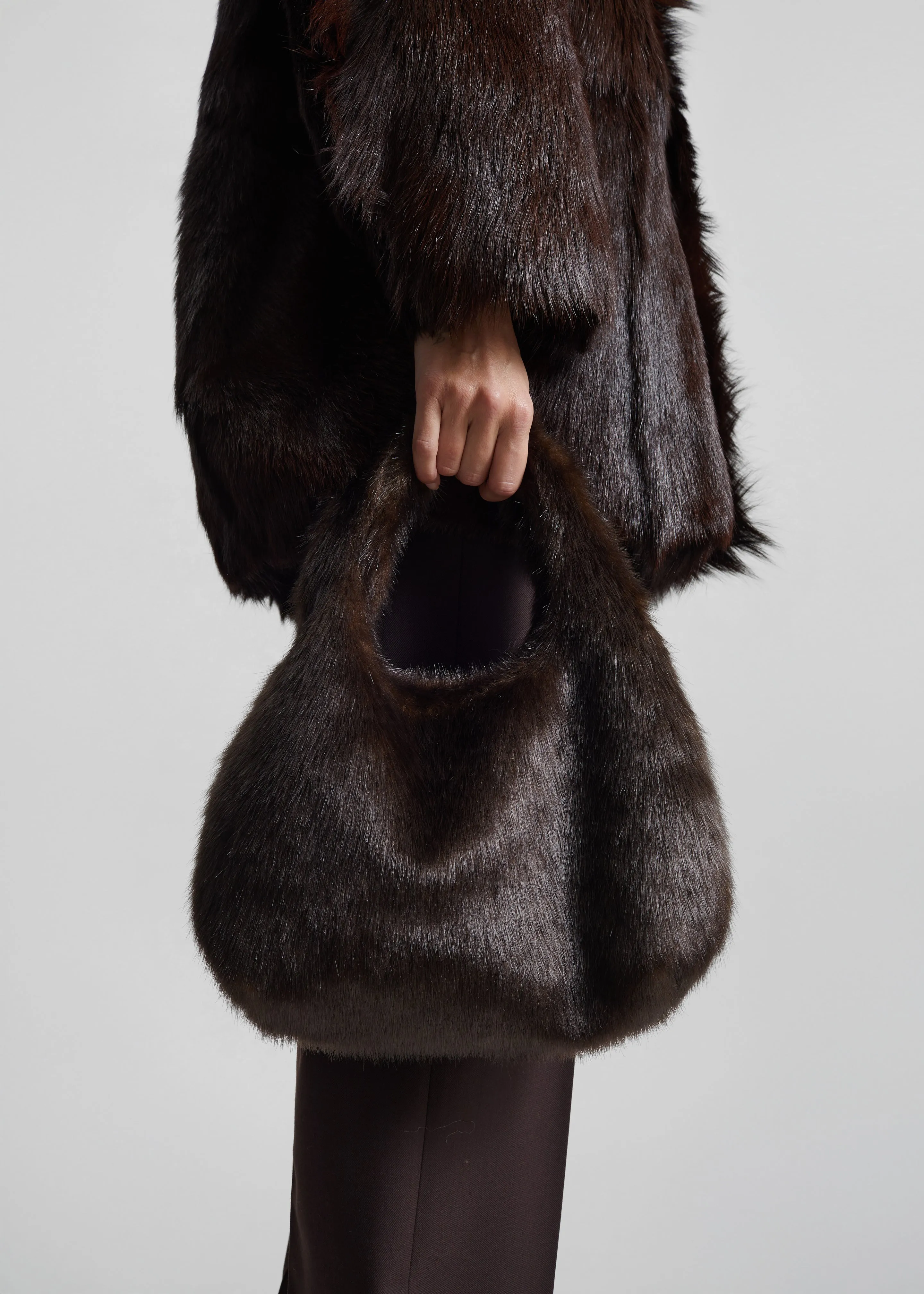 Amomento Fur Tote Bag - Dark Brown sold by Frankie Shop product image thumbnail 2