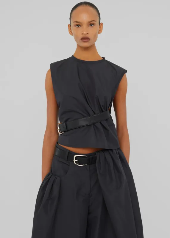 Christopher Esber Locus Belted Tafetta Tank - Carbon sold by Frankie Shop