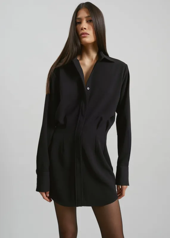 Covert Shirt Dress - Black made by Frankie Shop