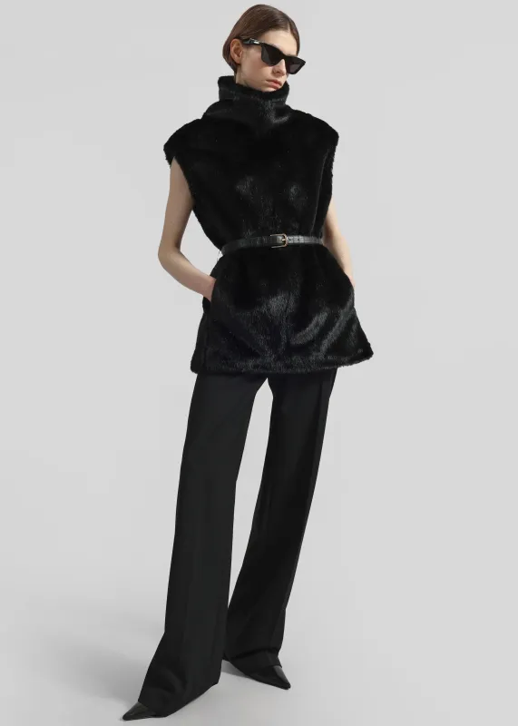 Blaire Funnel Neck Top - Black sold by Frankie Shop