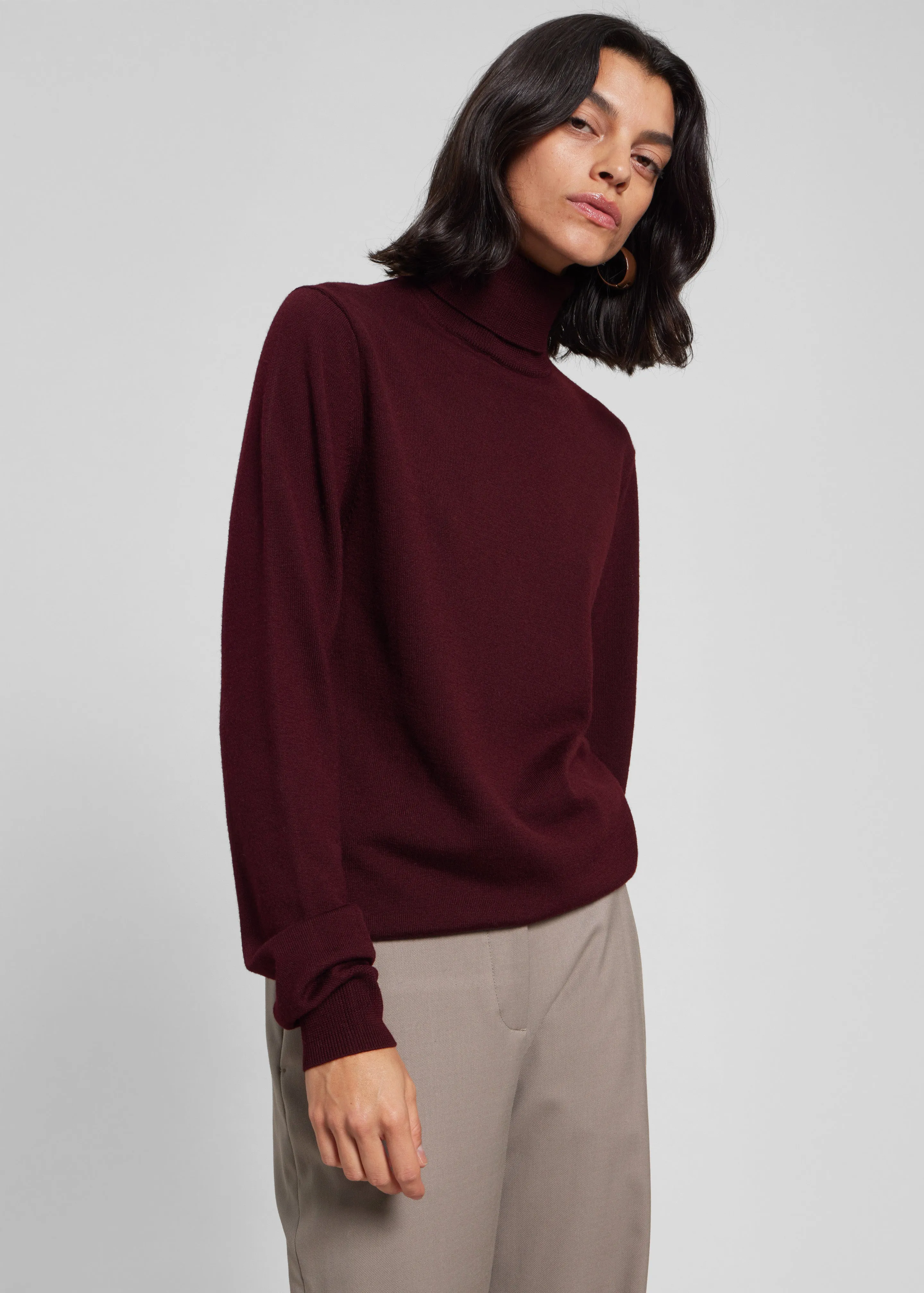 Eve Thin Turtleneck Sweater - Burgundy sold by Frankie Shop product image thumbnail 5
