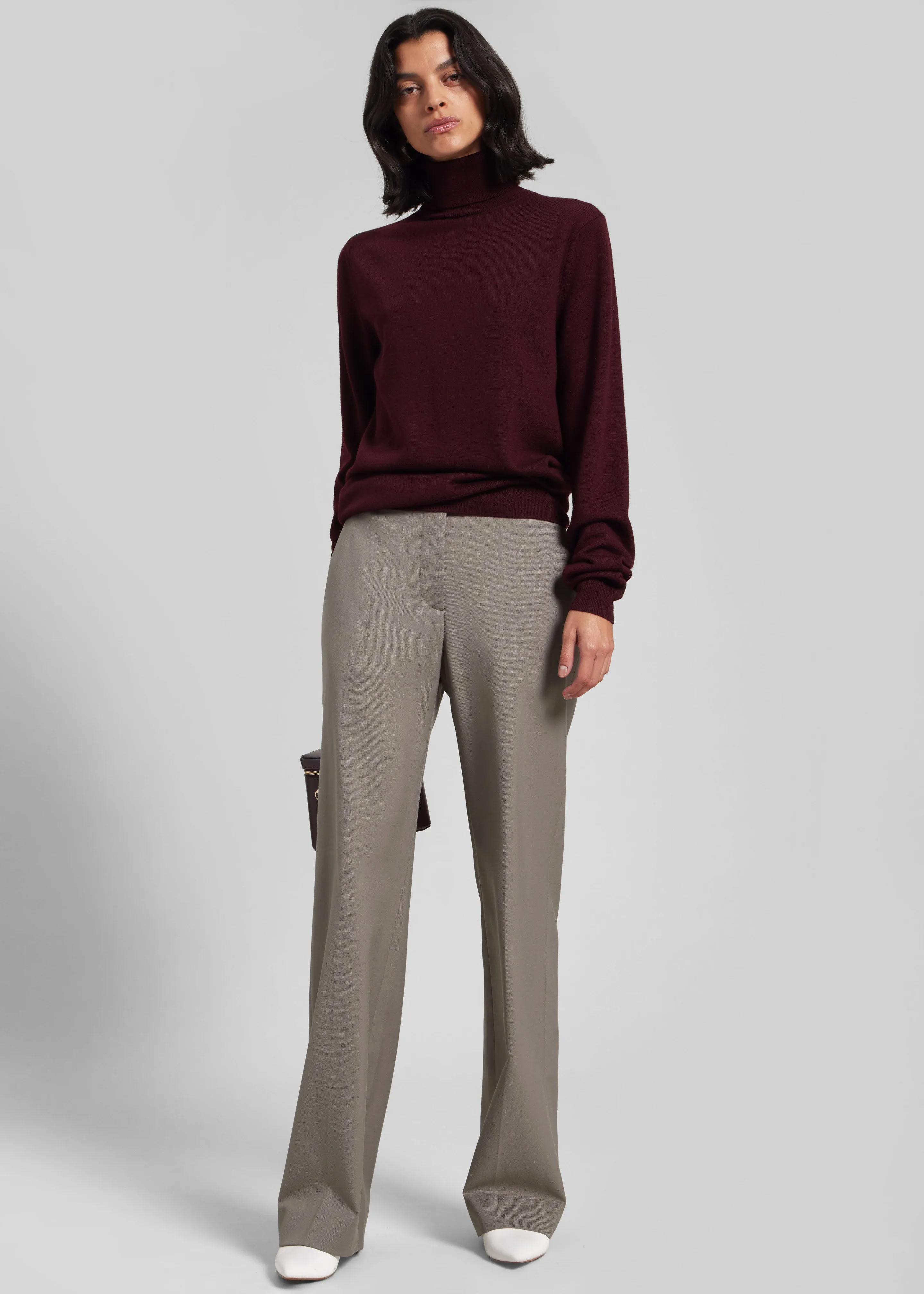 Eve Thin Turtleneck Sweater - Burgundy sold by Frankie Shop product image thumbnail 4