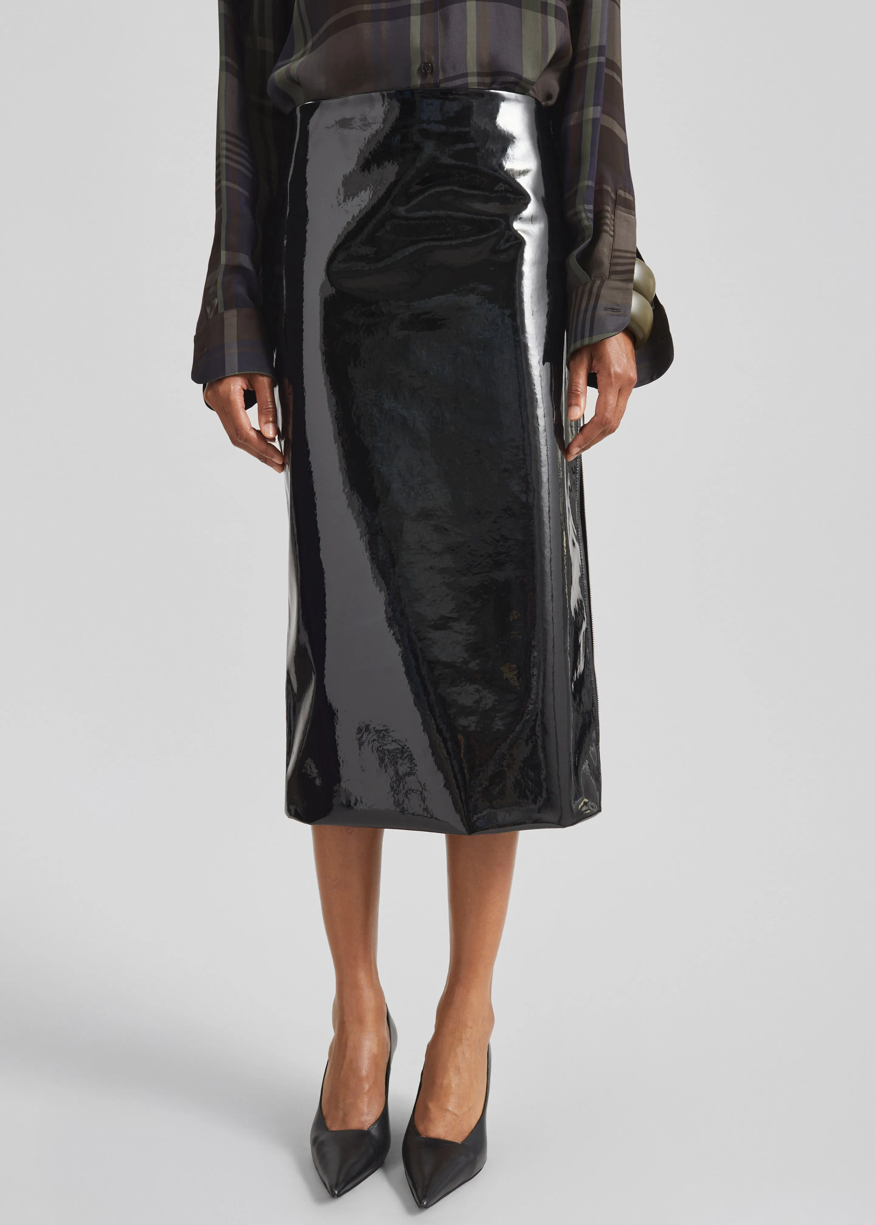 Samantha Patent Zip Skirt - Black sold by Frankie Shop product image thumbnail 3